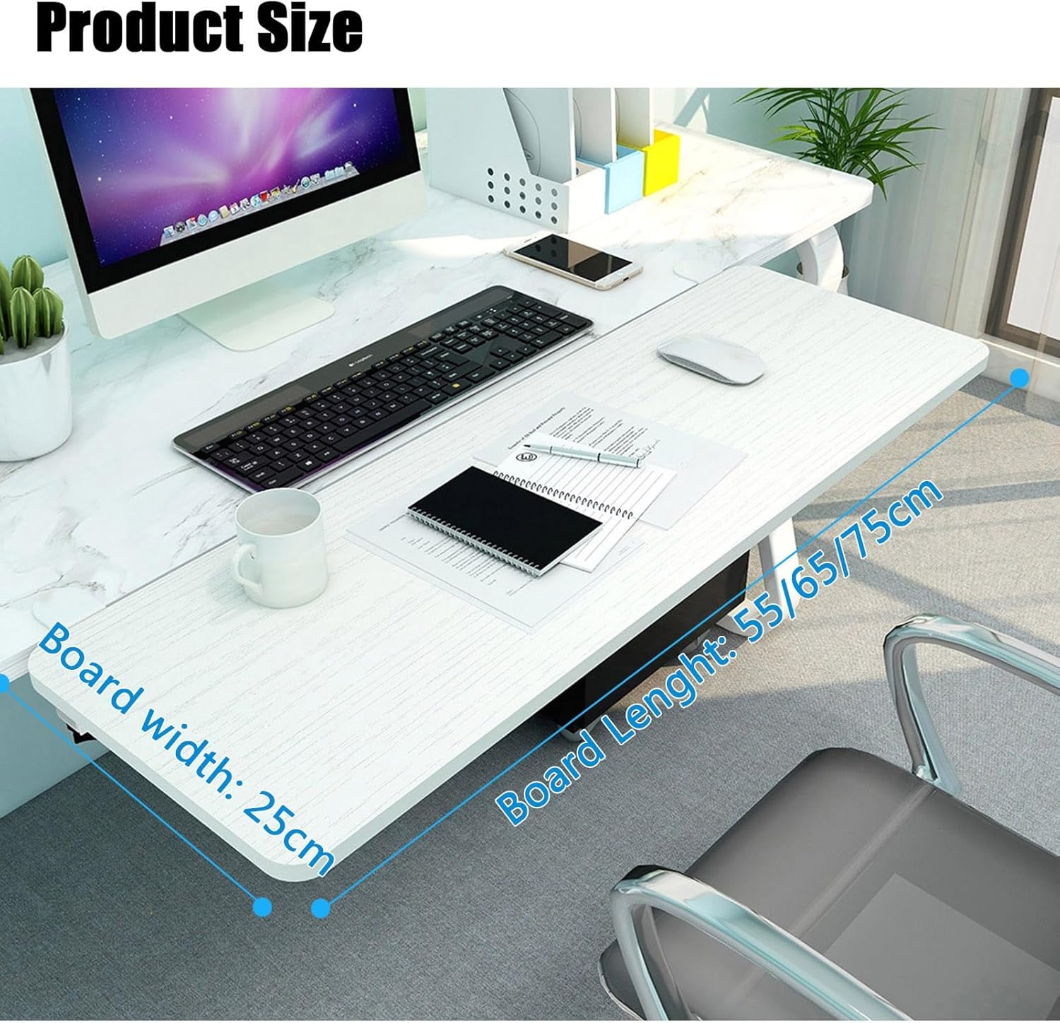 90° Foldable Keyboard Tray - Ergonomic Desk Extender Tray, Fully Supports The Arms/Teak/75 * 25Cm,