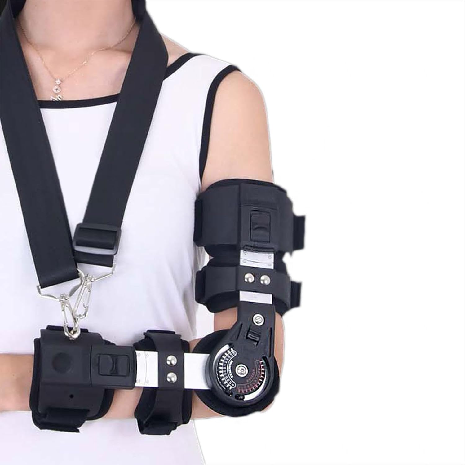 Hinged ROM Elbow Brace for Tendonitis,Adjustable Elbow Splint Immobilizer Fits All Unisex,Arm Injury Recovery Support Relief Pain,for Cubital Tunnel Syndrome and Ulnar Nerve Entrapment,Right