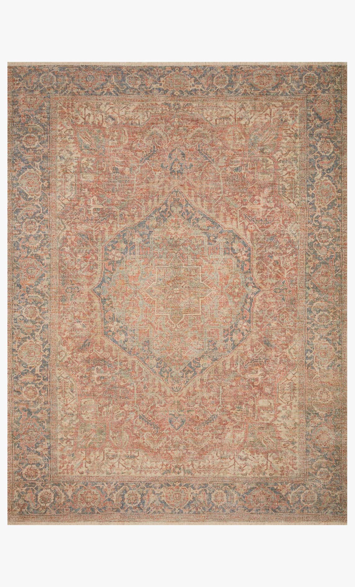 Loloi Priya Collection - Transitional Hand Woven Rug in Brick & Navy (PRY-07)