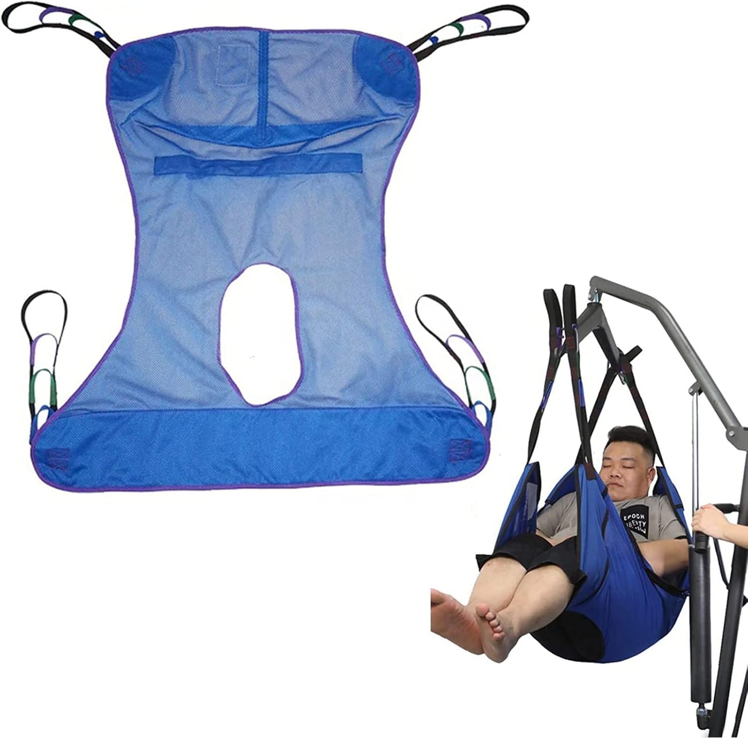 Transfer Nursing Sling Lift Toileting Sling,Large Mesh Sling for Shower Home Use Transfer Belt Handicap Full Body Sling for Bed Positioning and Lifting Handicap Lift Assist