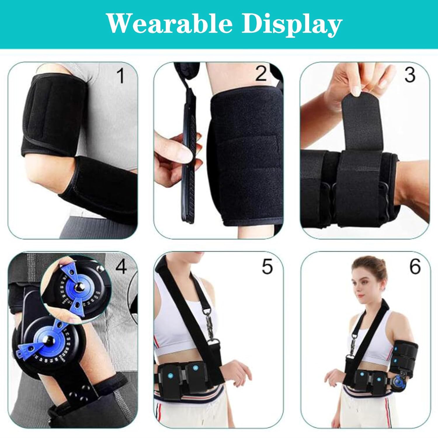 SFKLYU Hinged Elbow Brace Adjustable Post Elbow Brace Arm Splint Supporting from for Postoperative Arm Injury Recovery, Ligament and Tendon Repairs,Left