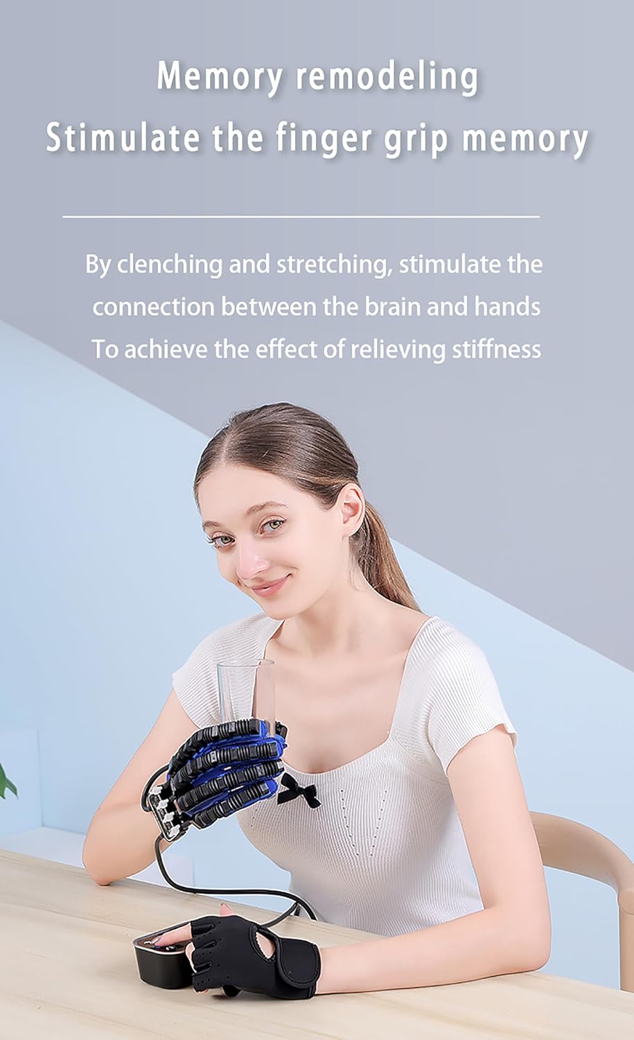 Upgraded Rehabilitation Robot Gloves, Hemiplegia Hand Stroke Recovery Equipment, with Strength Adjustment, Paralysis & Arthritis Patients
