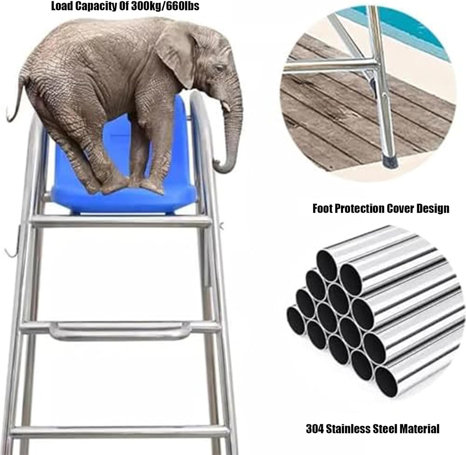 Commercial - Durable Swimming Pool Beach Lifesaving Equipment, Adjustable Height 201-1.2M, Ideal for Indoor/Outdoor Use, Sturdy Barstool for Poolside Safety