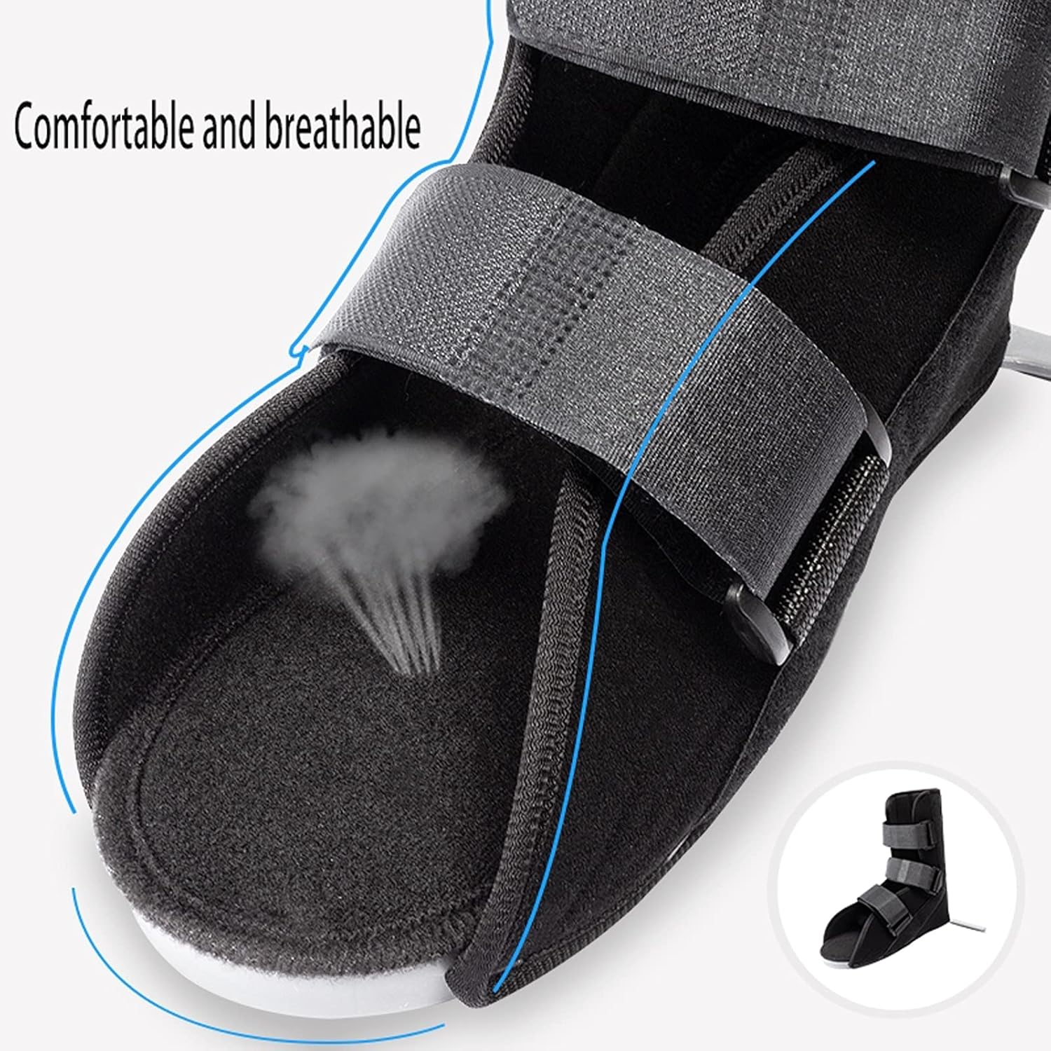 Fracture Orthosis Boot Foot Ankle Joint Fixation Breathable Ankle Orthopedic Brace Easy to Walk for Broken Ankle Sprain Postoperative Recovery(
