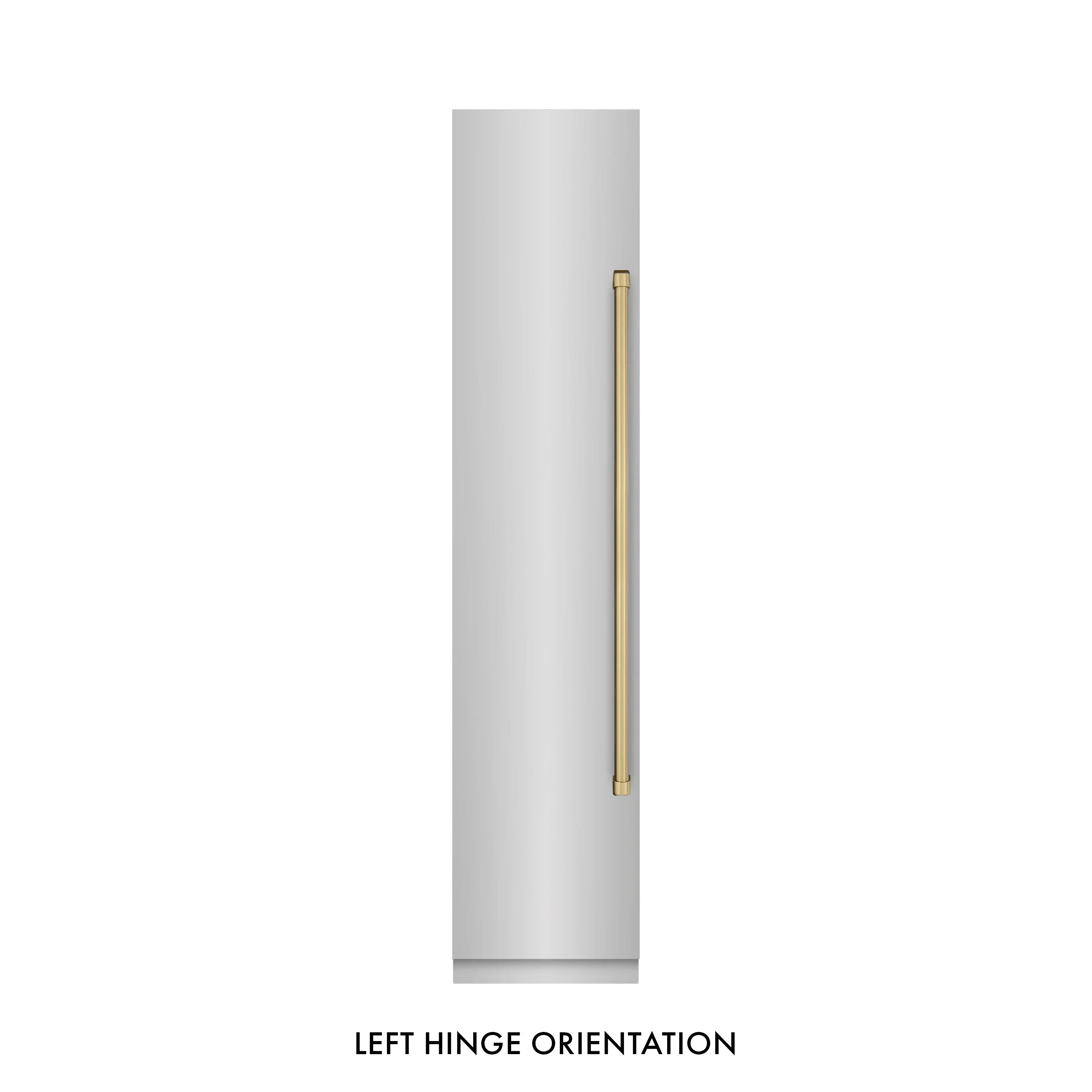 ZLINE Autograph Edition 18-Inch 8.6 Cu. Ft. Left Hinge Column Freezer in Stainless Steel with Graphite Gray Interior and Champagne Bronze Accents (RCFVLZ-30418-CB)