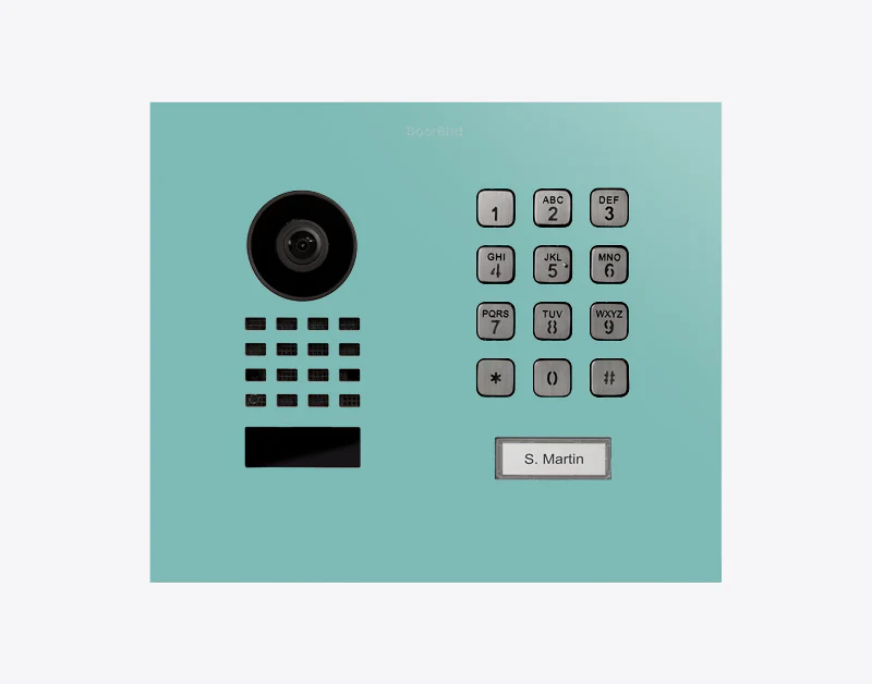 DoorBird D1101KH Modern Flush-Mount IP Video Door Station in Light Green, RAL 6027