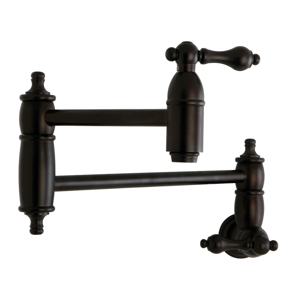 Kingston Brass Restoration Wall Mount Pot Filler Faucet, Oil Rubbed Bronze (KS3105AL)