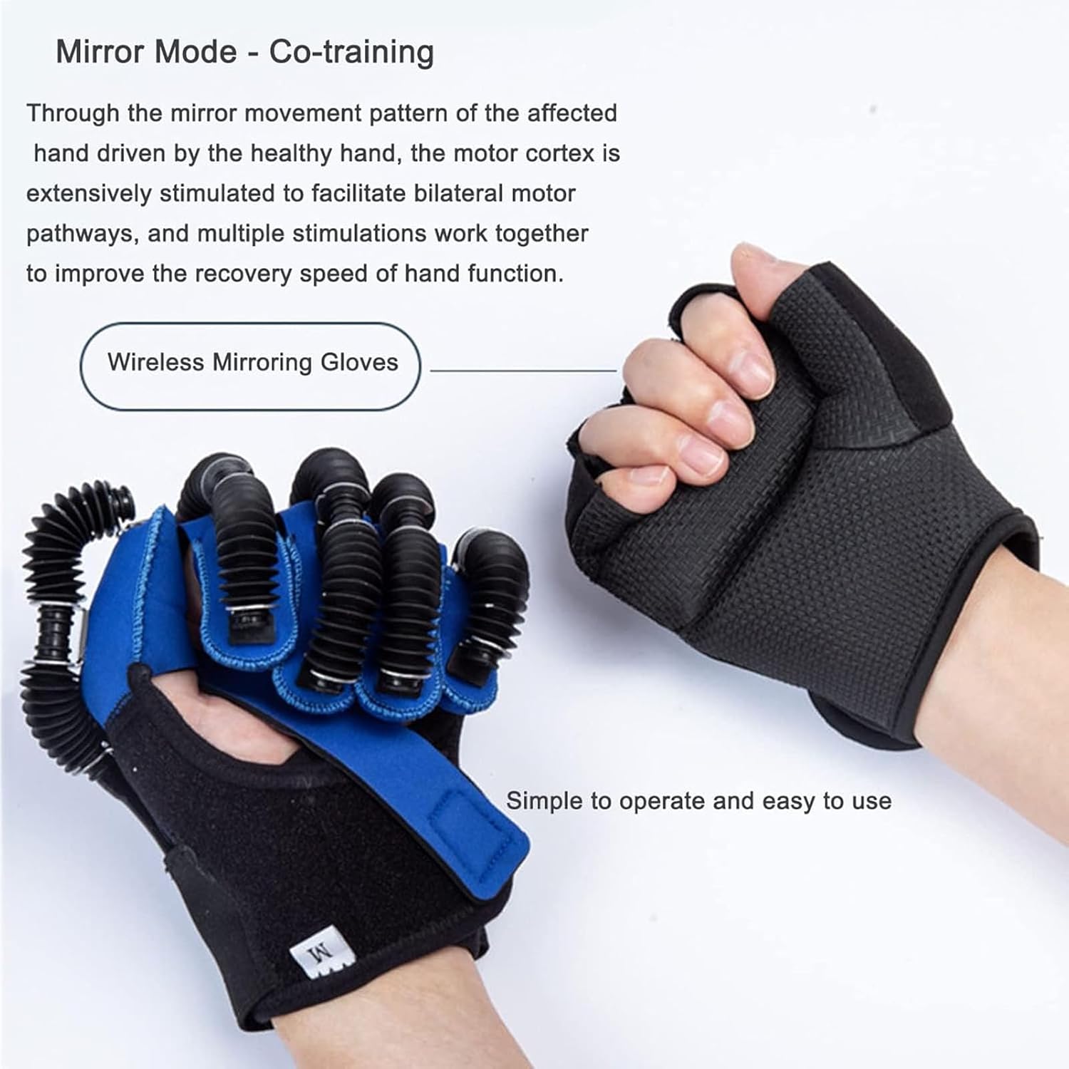 GaRcan Rehabilitation Robot Gloves,Hemiplegia Finger Trainer Stroke Hand Splint Assistive Training Equipment,Suitable for Office, Outdoor,Home,Relieve Hand Fatigue,Stiffness (Right L)
