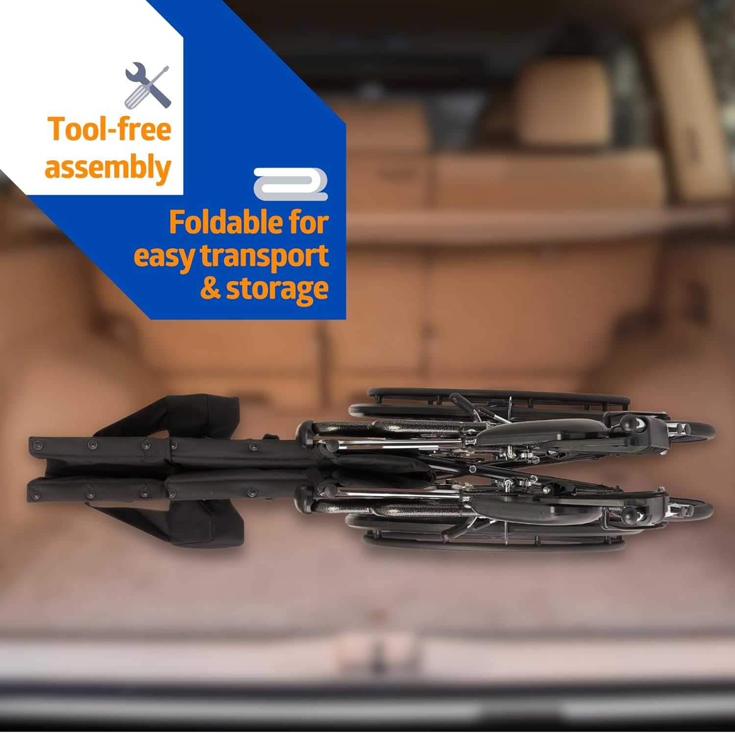 Medline Reclining Wheelchair, Desk-Length Arms and Elevating Leg Rests, 20