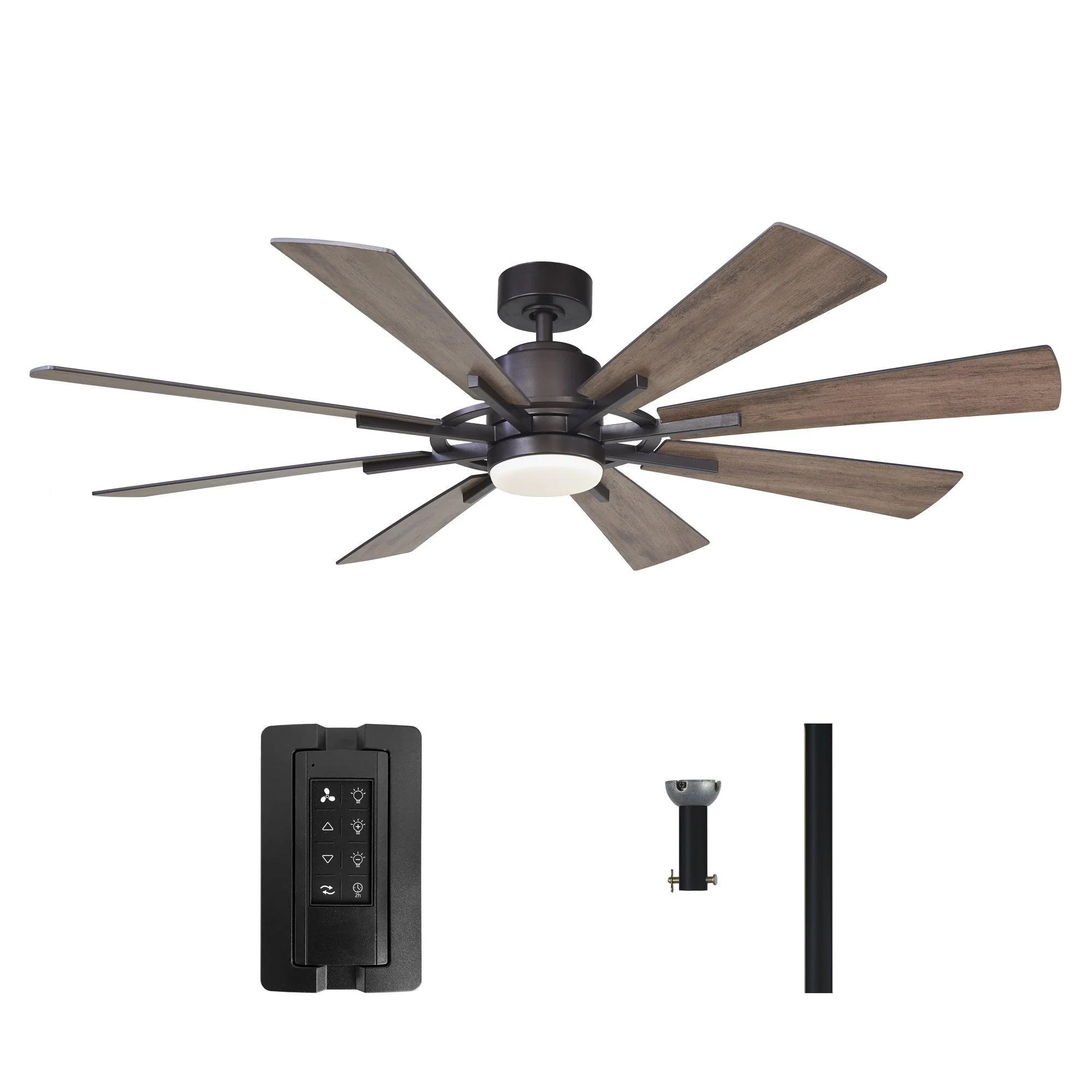 Parrot Uncle 60-Inch Oretha Windmill DC Ceiling Fan with LED Lighting