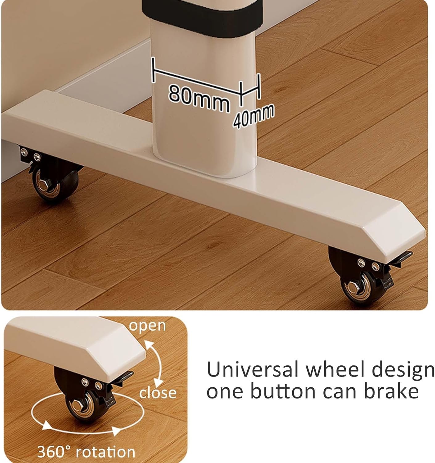 Over The Bed Table Rolling Bed Desk With 4 Wheels Adjustable Overbed Table Computer Desk For Bed Mobile Standing Workstation Medical Table With Heavy Duty Metal Leg For Hospital And Home Use(70.9x23.6