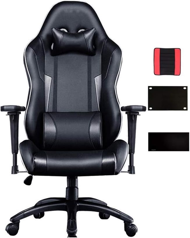 Gaming Chair Adjustable High Back Office Chair,Backrest Reclining Waist Support Nylon Feet Carbon Fiber Armrest Explosion-Proof Board Sweat-Absorbent Cushion,Soft and comfo,
