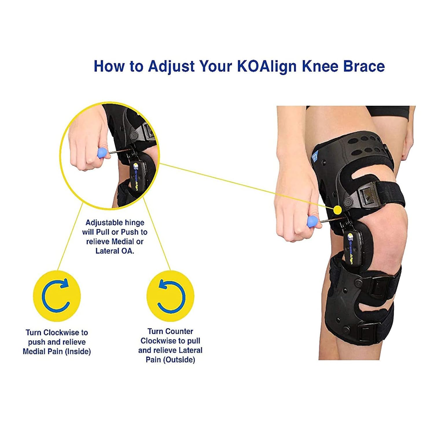 Knee Joint Fixation Bracket, Osteoarthritis Unloader Adjustable Hinged Stabilizing Knee Brace Protection & Relief Fknee Joint Pain, Cartilage Repair, One Size(