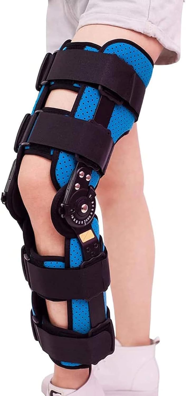 Adjustable Knee Orthosis Immobilizer, Hinged Knee Brace Splint Stabilizer, for Acl Arthritis Meniscus Tear Ligament Injury,Right