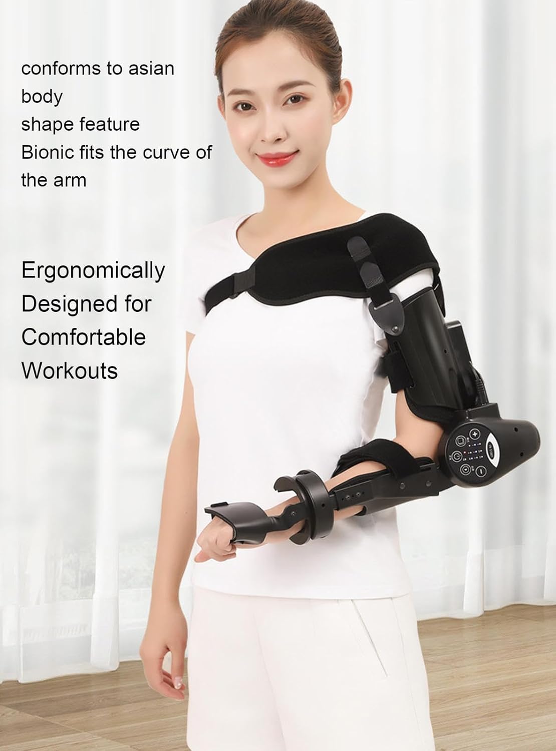 Electric Elbow Joint Rehabilitation Device, Hinged Elbow Brace Arm Exerciser, Wireless Intelligent Key Control, Precisely Control The Extension and Flexion Angle,