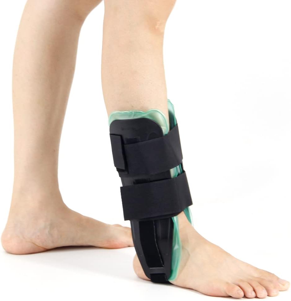 Stirrup Ankle Splint, Air and Gel Ankle Brace, Gel Ice Pack Wrap Up Adjustable Support, Cold/Hot Compression Ankle Braces, for Sprains, Tendonitis, Post-Op Cast Support,Running, Injury Recovery