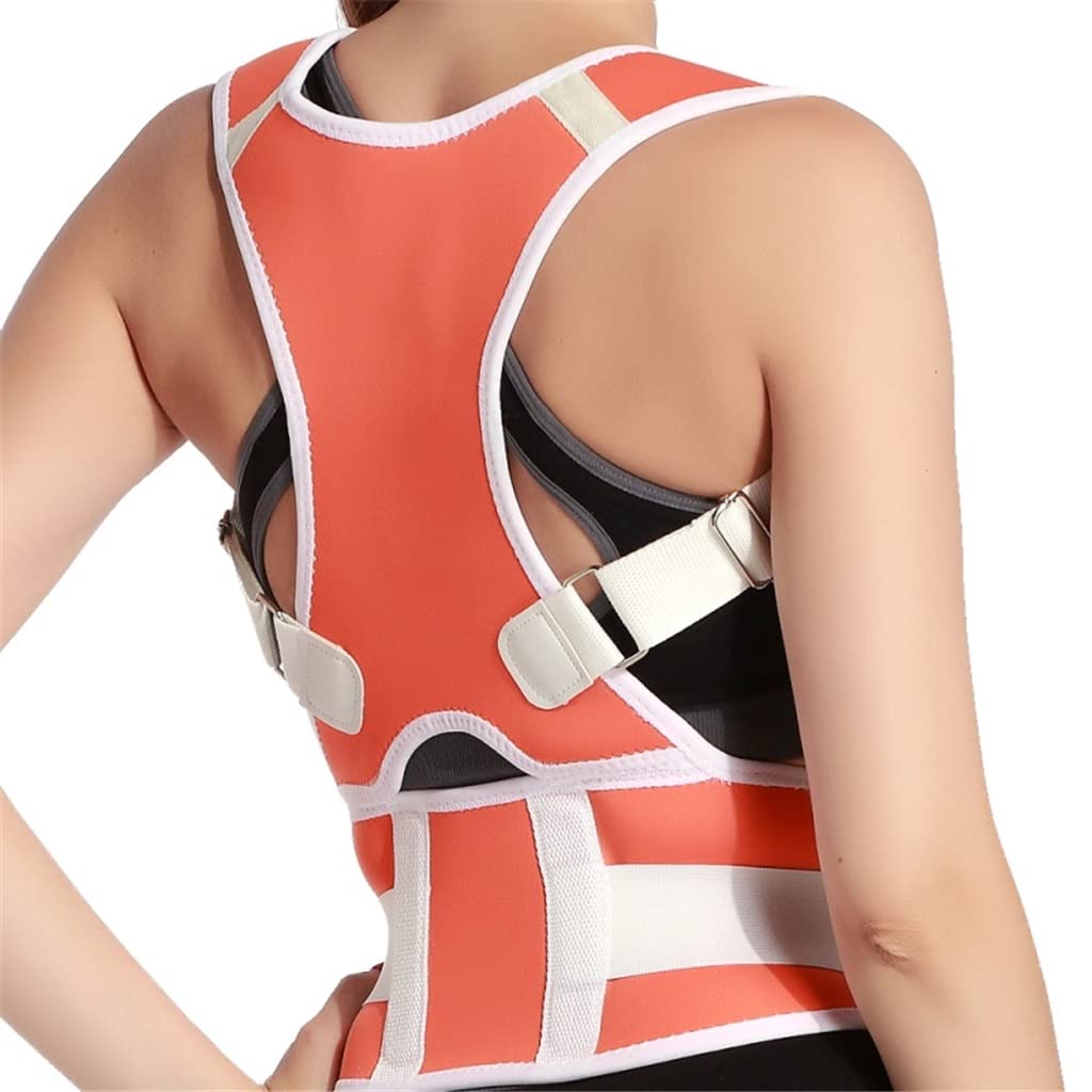 Female Lumbar Support Straight Corrector Adjustable Posture Corrector Corset Back Brace Back Belt Male(Orange,XXL code)