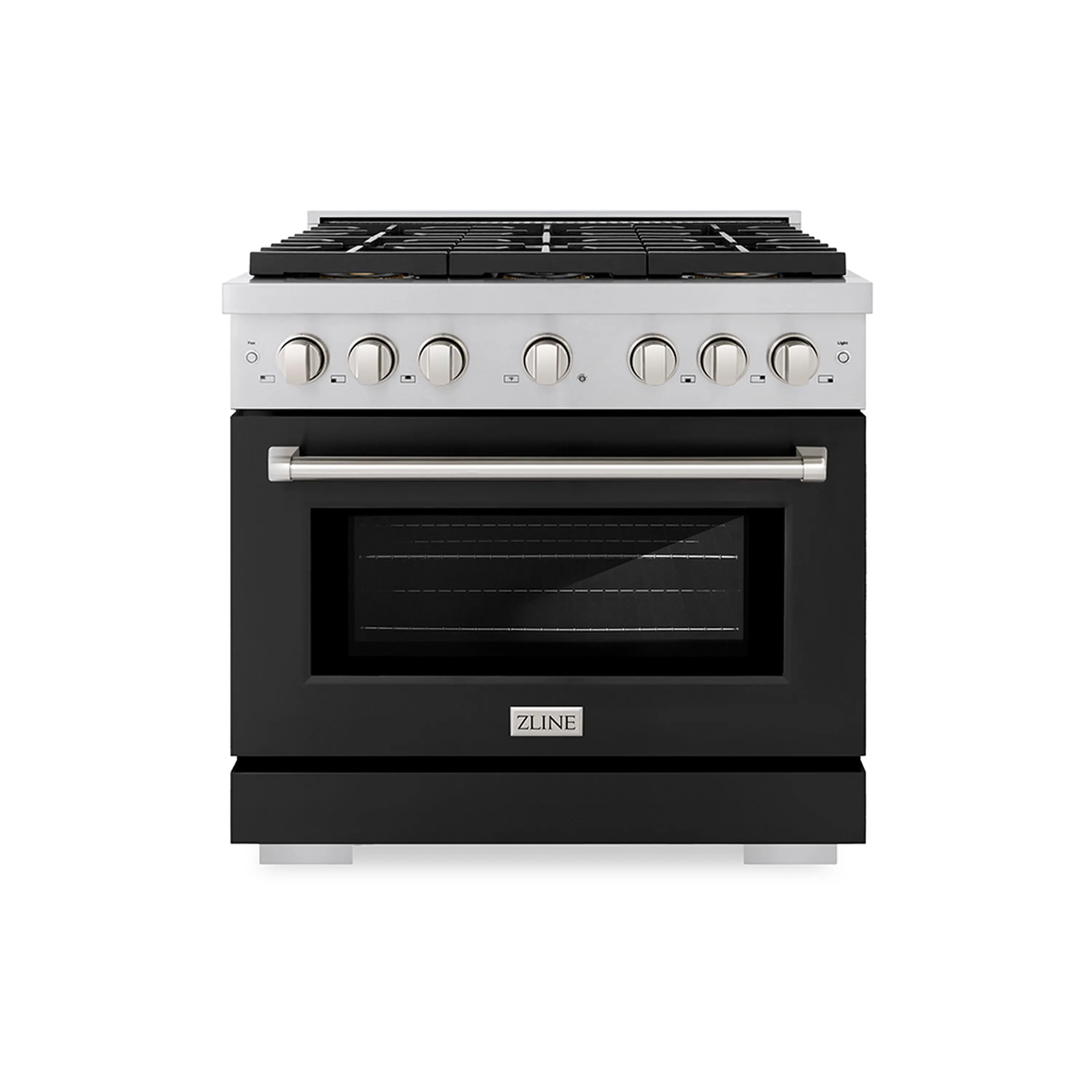 ZLINE 36-Inch 5.2 cu. ft. Paramount Gas Range with 6 Burner DuoPro鈩?Cooktop and Convection Gas Oven with Black Matte Door (PSGR-BLM-36)