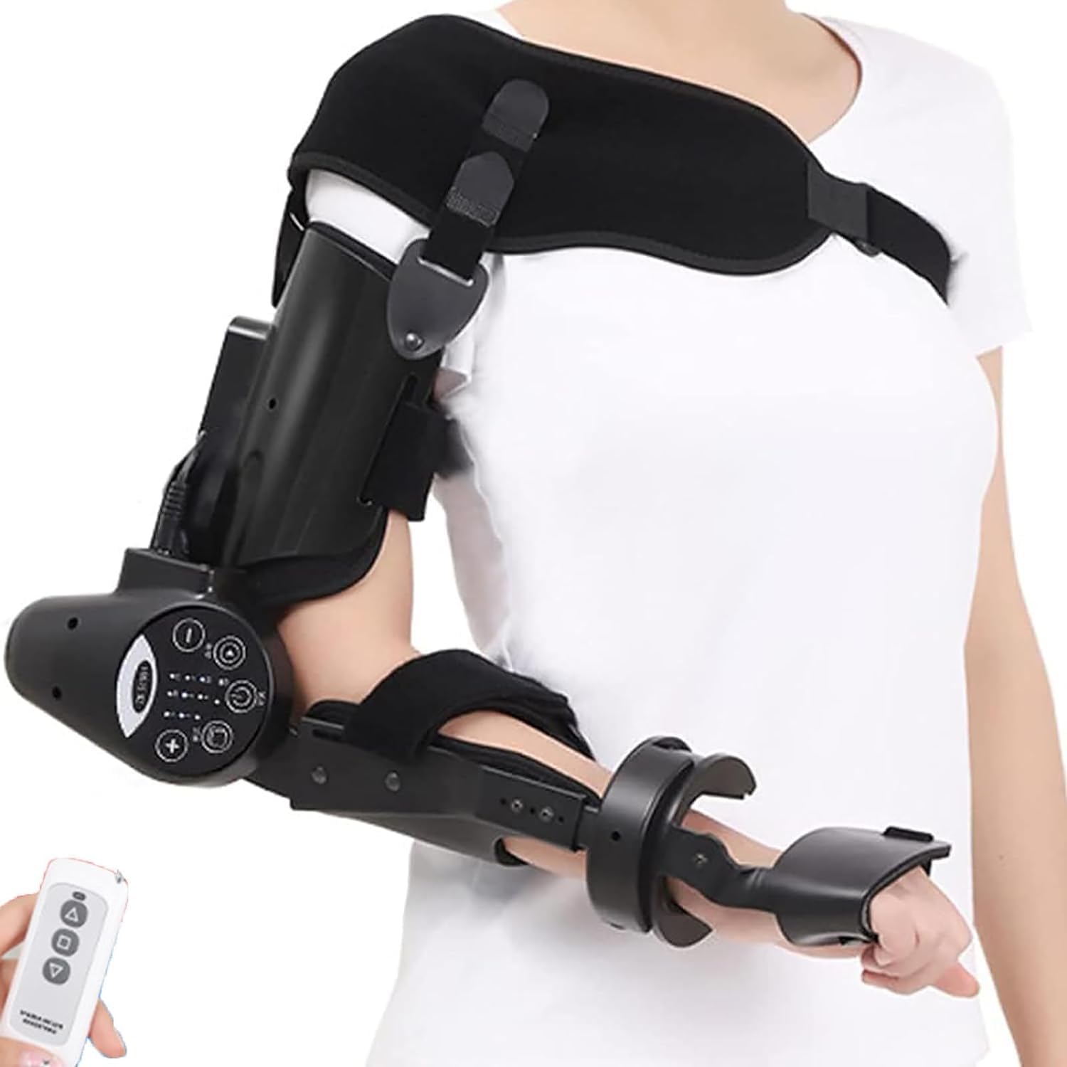 Brace Electric Elbow Rehabilitation Device Hinged Elbow Support Arm Exerciser Suitable for Stroke Hemiplegia Patients (Right Hand)