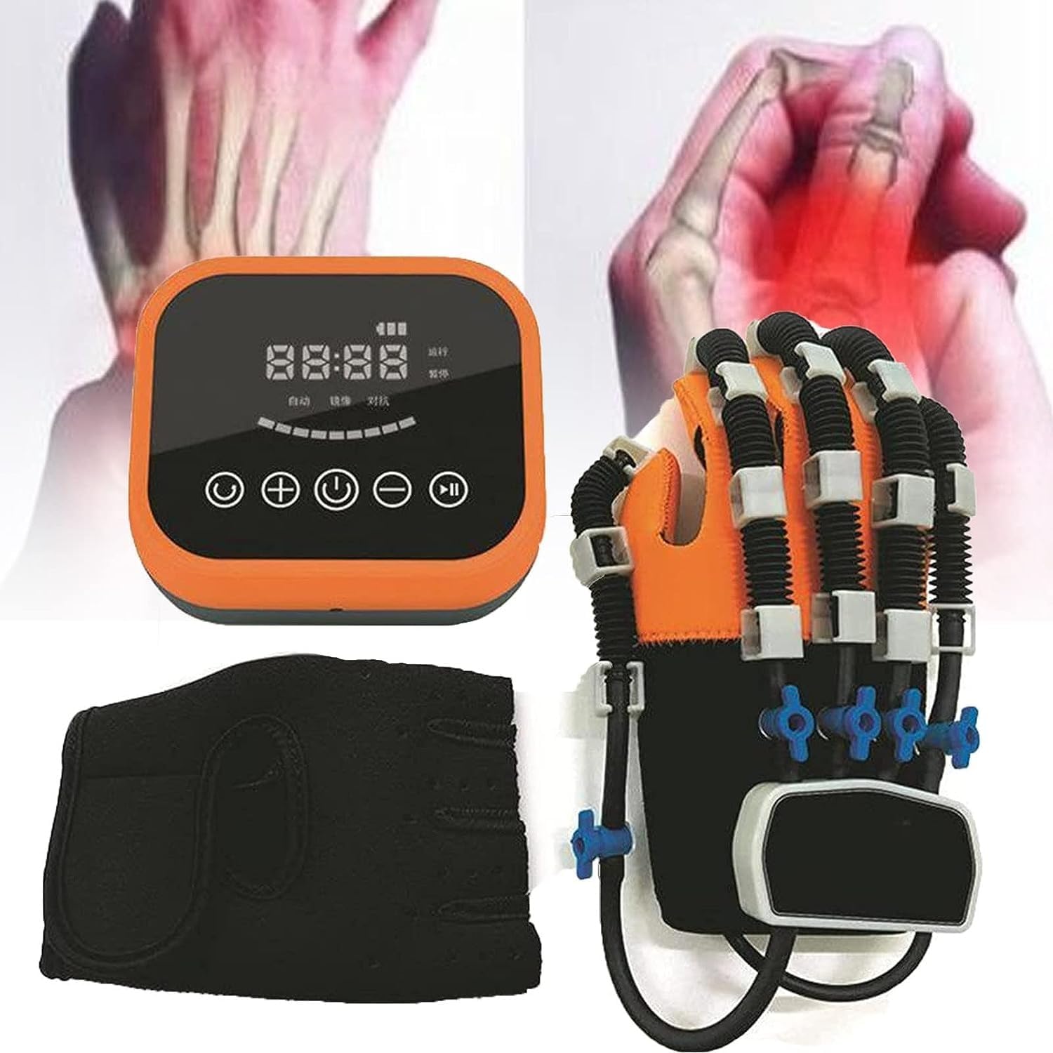 Hand Rehabilitation Robot Gloves Rehabilitation Robot Gloves Finger Training Stroke Hand Splint Finger Orthosis Functional Hand Splint For Long-Term Relief，Hand Trainer, Finger Rehab ( Color : Rightha