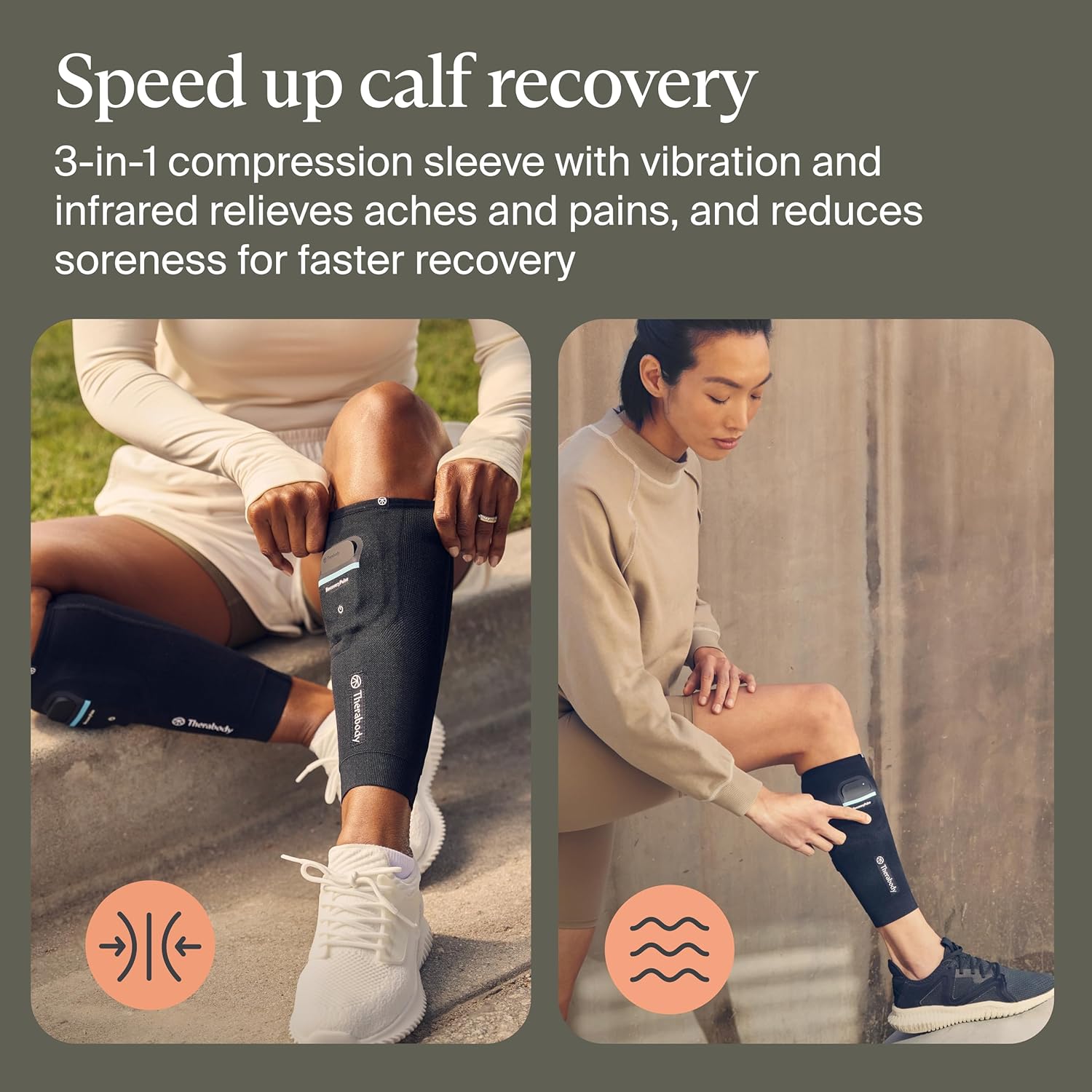 Therabody RecoveryPulse Calf - Compression and Vibration Sleeve for On The Go Relief, Reduce Soreness and Pain in Lower Legs, Increase Flexibility (Extra Extra Large)