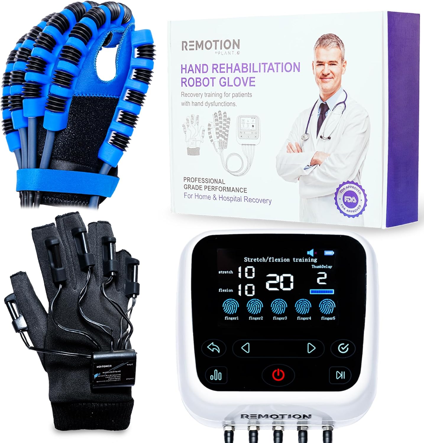 Rehabilitation Robot Gloves - Upgraded Hand Stroke Recovery & Single Finger Rehab Trainer
