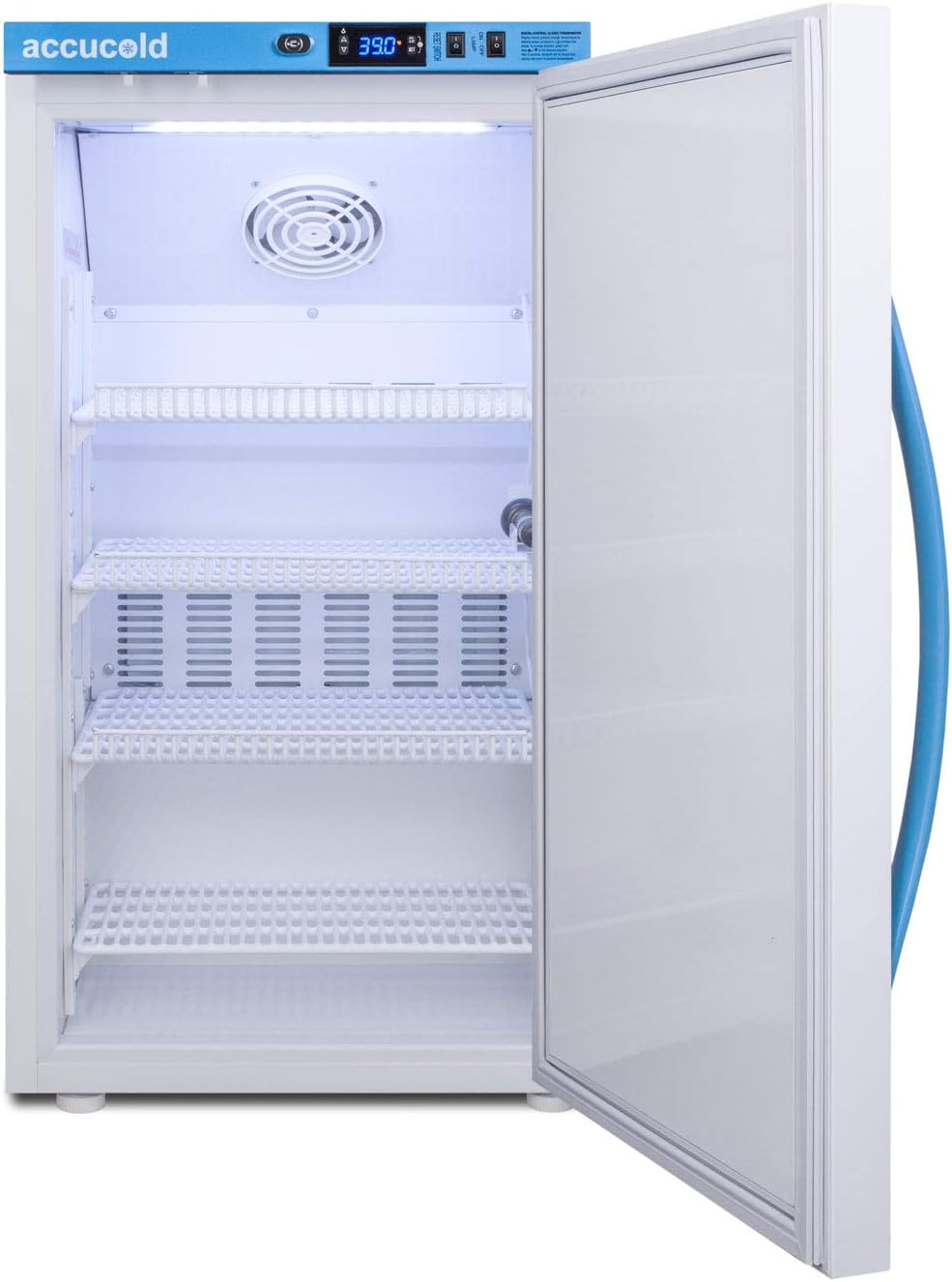 Summit Appliance MLRS3MC Accucold 3 Cu.Ft MOMCUBE All-Refrigerator, For Breast Milk Storage, 4 Adjustable Shelves, LED display, CDC-Compliant Temperature, Door Alarm, Self-Closing Door, Interior Light