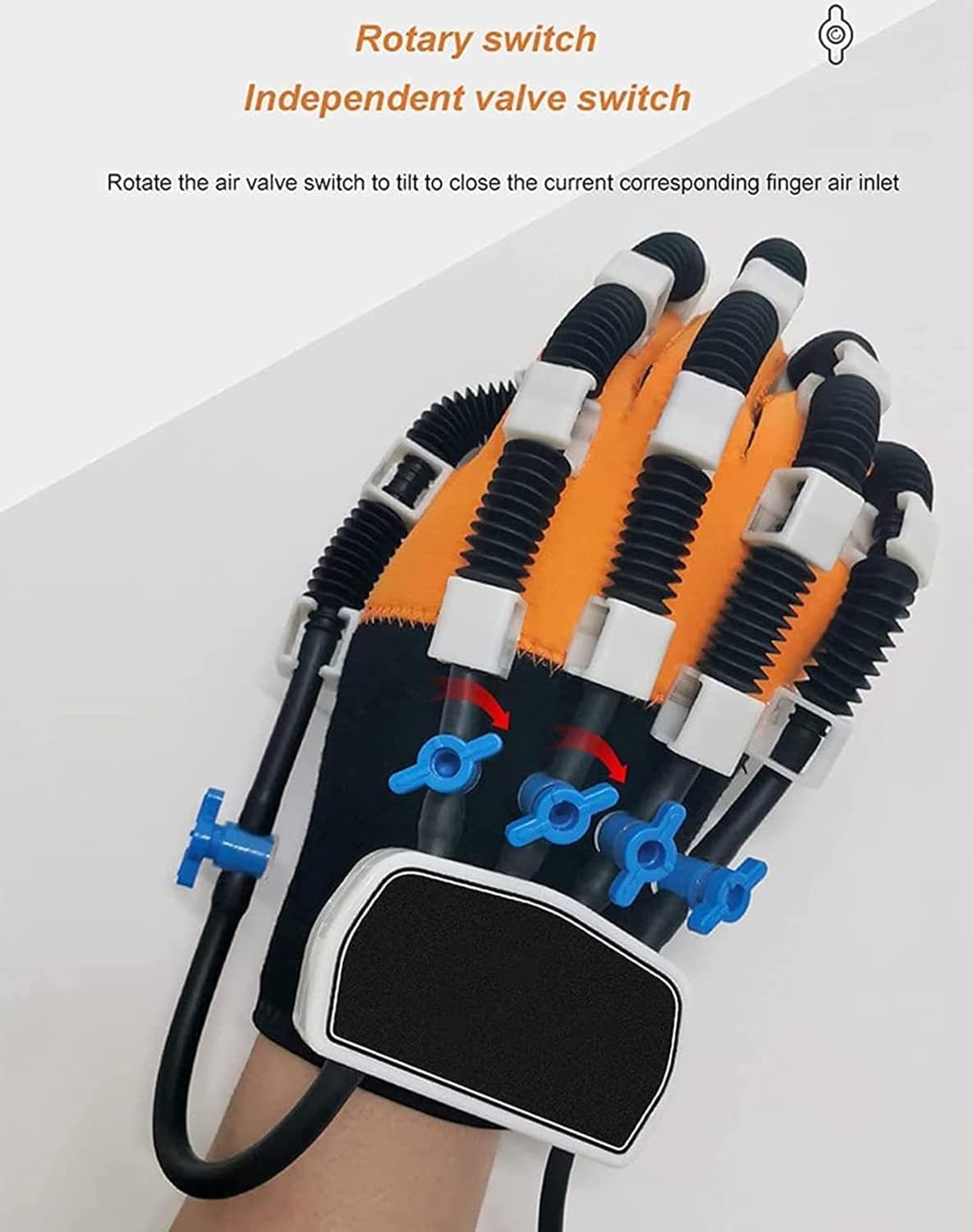 DKULMN Rehabilitation Robot Gloves, Electric Finger Exercises and Rehabilitation Orthosis Splint for Exercises for Patients with Hand Dysfunction,Long-Term Relief Finger Cramps,Left,S