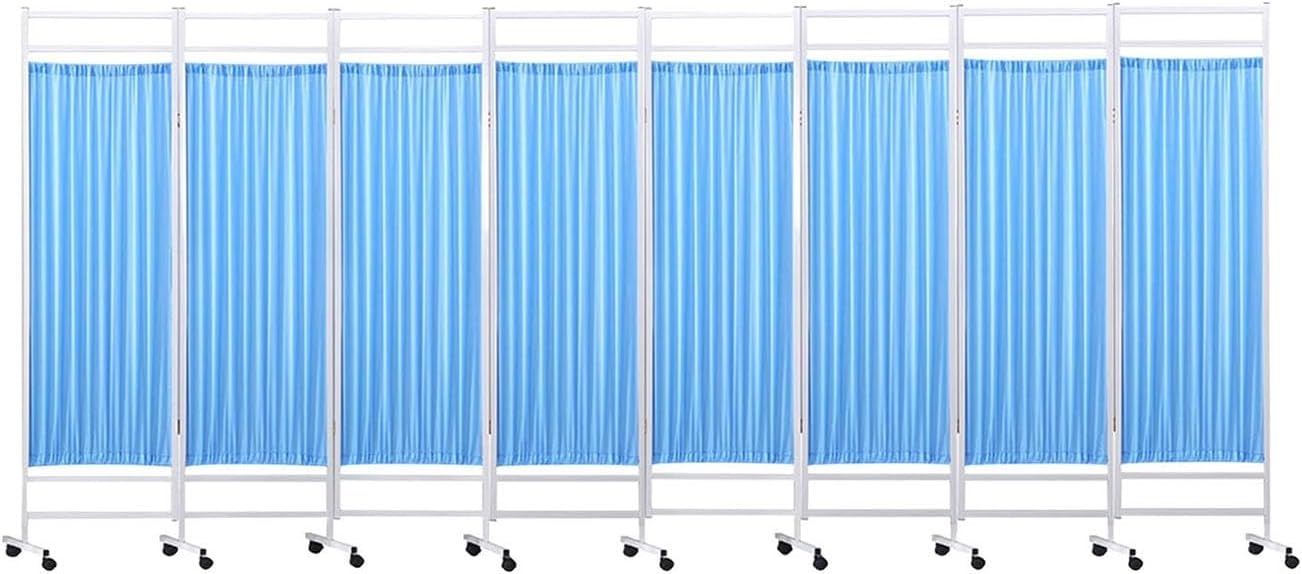 6-Foot Folding Medical Privacy Screen - 8-Panel Partition with Durable Nylon Fabric, Ideal for Clinics, Hospitals, and Nursing Homes - Enhanced Patient Confidentiali