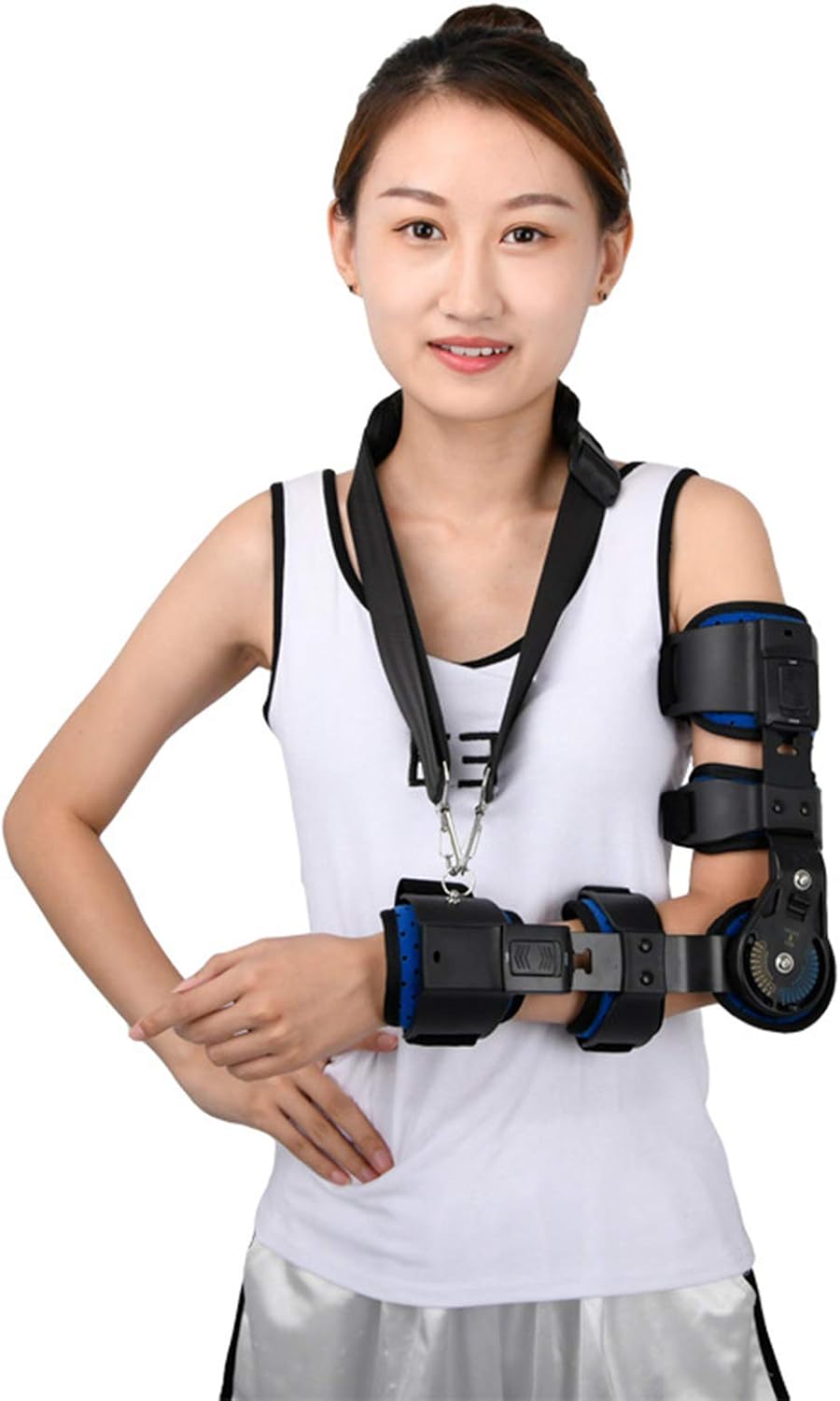 Hinged Elbow Brace Fixator Orthosis Arm Supports Cuff Rehabilitation After Surgery Training Post Op Injury Recovery, Unisex,Left (Left)