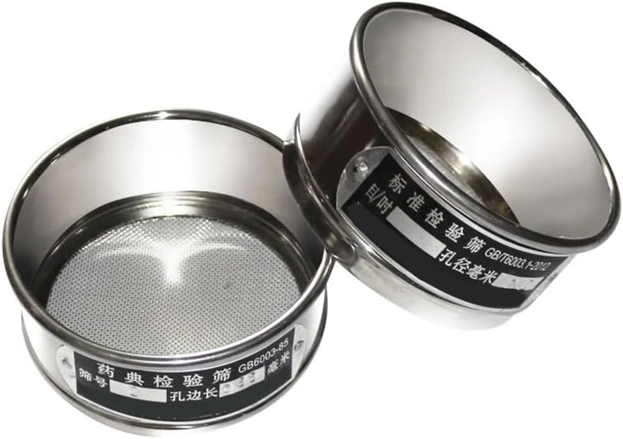 laboratory sieve, 2pcs Laboratory Test Sieve Chrome Frame ID 10.5cm Multiple Mesh Sizes with Bottom and Cover(325 mesh(0.045mm))