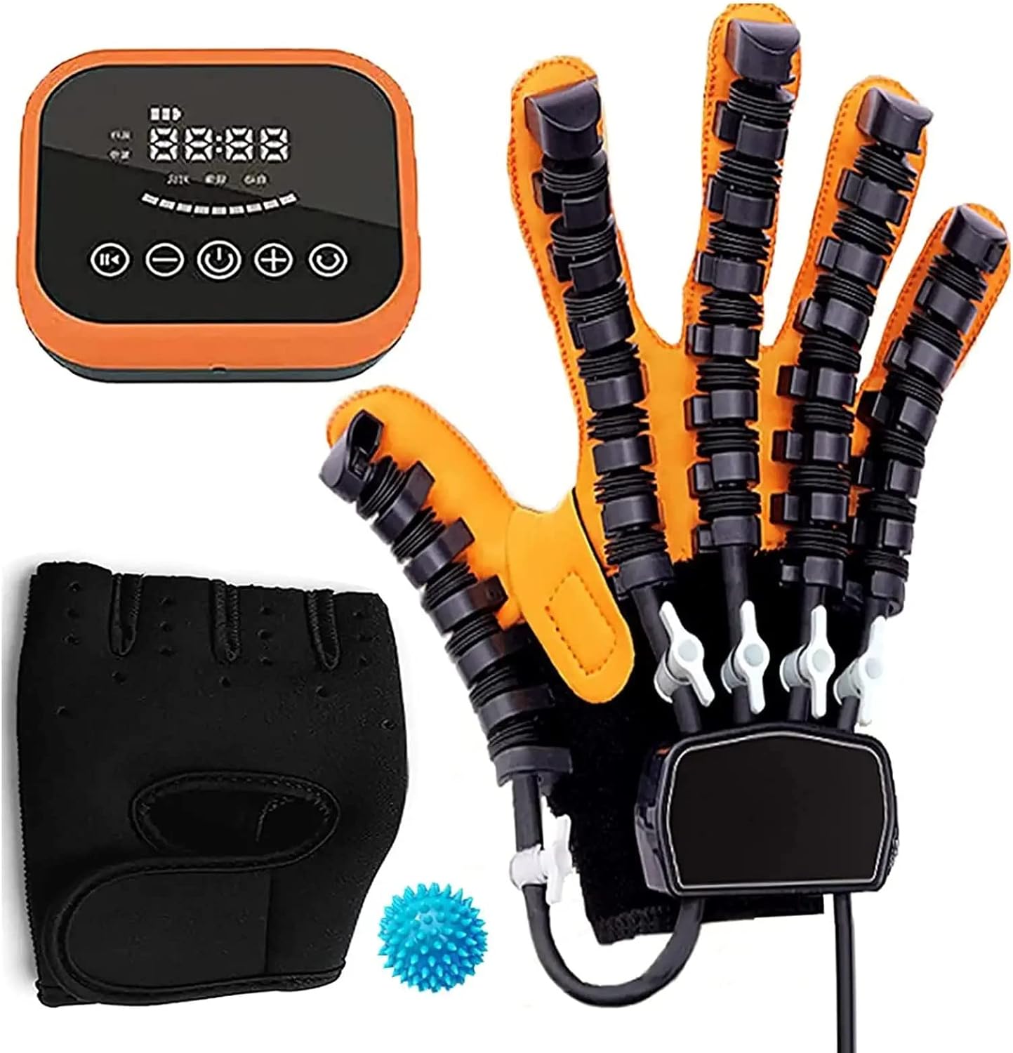 Finger Rehabilitation Trainer Robot Gloves Finger Training Stroke Hemiplegia Training Equipment Finger Straightening Brace Guard(Size:XXL Code,Color:Right Hand)