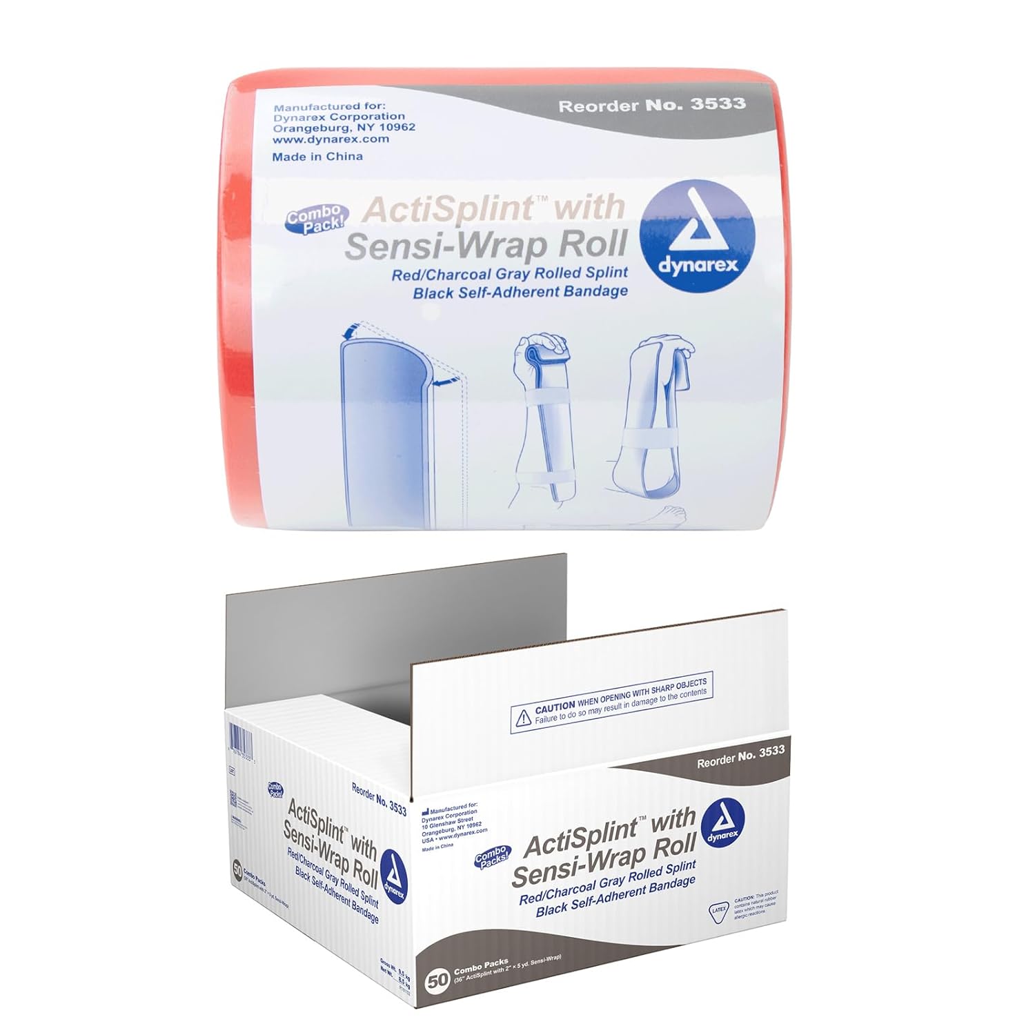 Dynarex Multipurpose ActiSplints - Reusable Waterproof First Aid Splints for Emergency Medical Supplies & Sports Medical Kit - 4¼