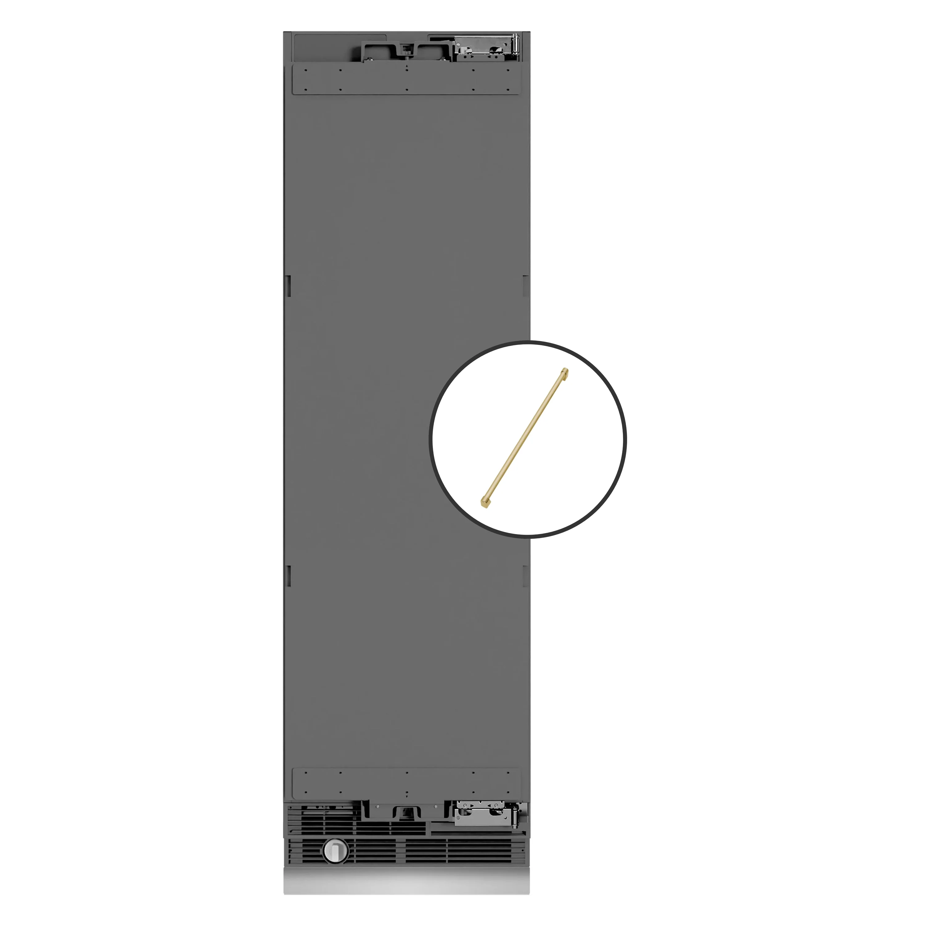 ZLINE Autograph Edition 24-Inch 12.5 Cu. Ft. Panel Ready Column Refrigerator with Graphite Gray Interior and Polished Gold Accents (RBCRVZ-24-G)