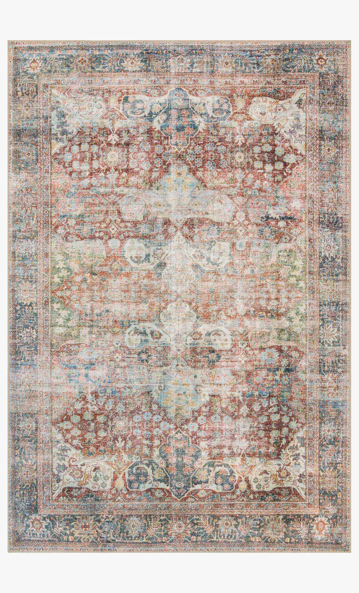 Loloi II Loren Collection - Traditional Power Loomed Rug in Brick (LQ-14)