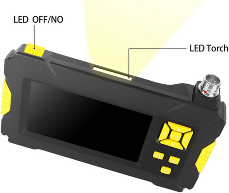 10m,YXINHONGYUE 4Cm-500Cm Handheld Sewer Snake Endoscope, Small 4.3Inch Explosion-Proof Industrial Inspection Camera 6 Adjustable LEDs for Home Use,Sink