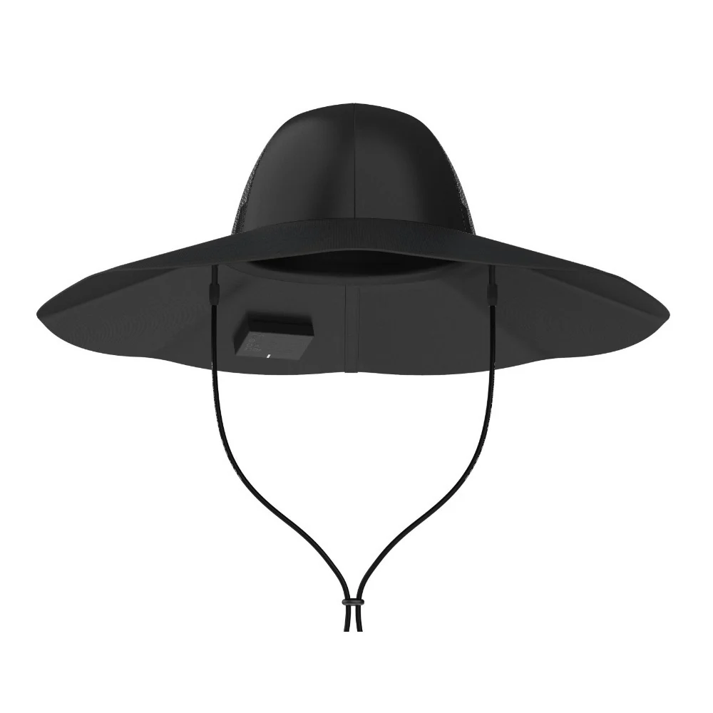 EcoFlow Power Hat Medium-Large - Solar Charging Hat with Dual USB Ports (Black)