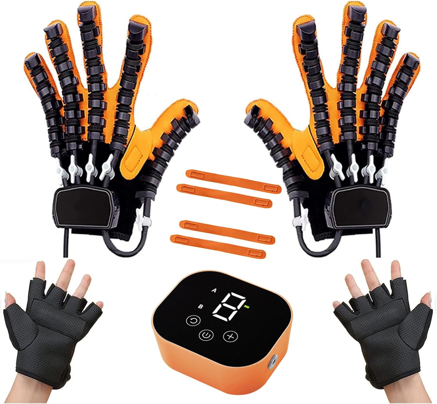 (Left & Right) Upgraded Rehabilitation Robotic Glove, Stroke Recovery Therapy Equipment for Cerebral Palsy, Finger and Hand Function Workout Recovery