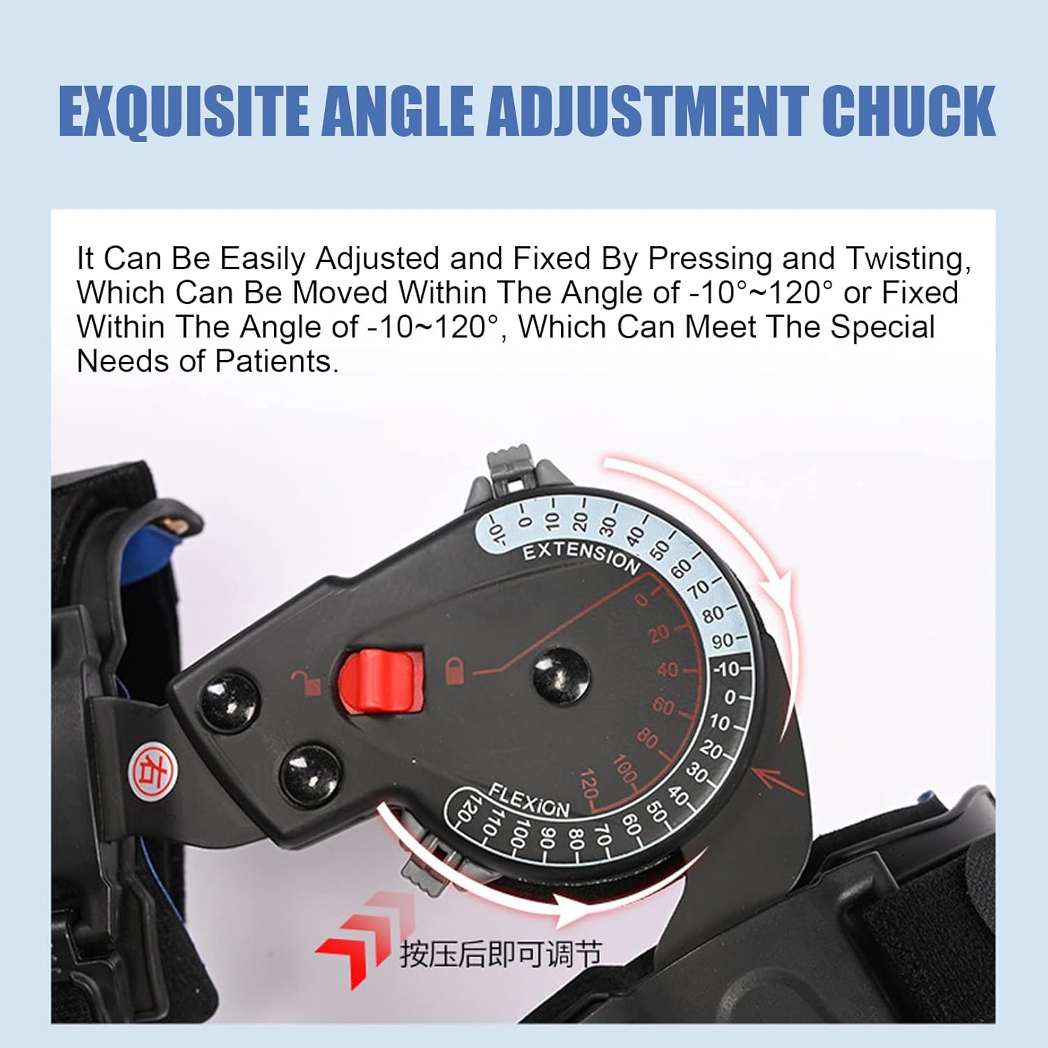 Hinged Elbow Arm Forearm Brace Support Elbow Joint Orthosis Band Fixation Sling Immobilizer Strap Arm Protector Guard for Ligament Injury Recovery (Color : with Handle, Size : Left Arm)