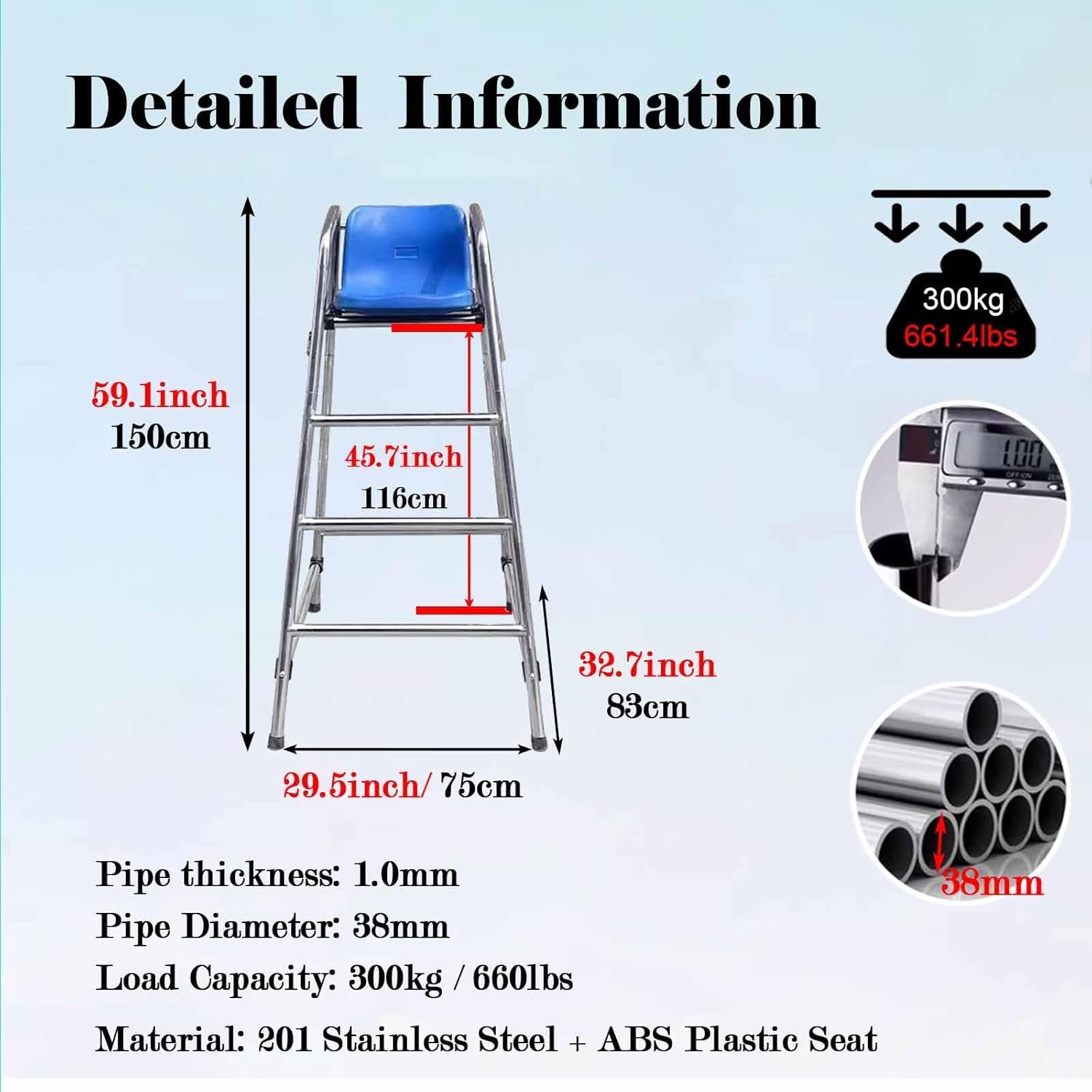 Tall Lifeguard Chairs for Pools Waterparks - 47
