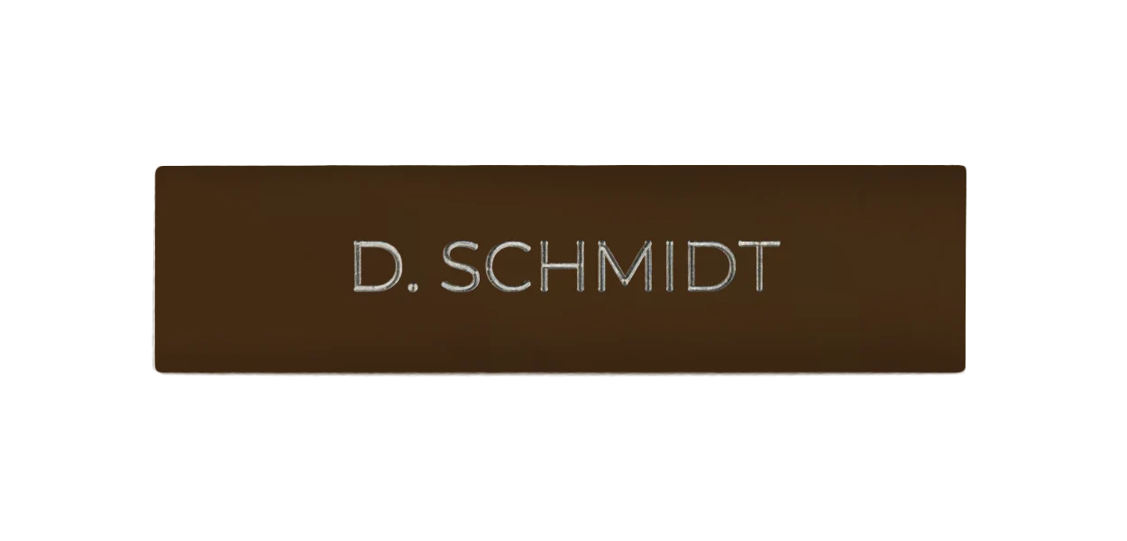 DoorBird Nameplate for One Call Button D21X  in Nut Brown, RAL 8011 - Individual Engraving