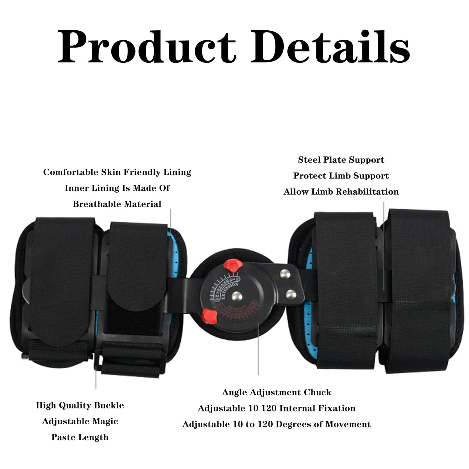 SFKLYU Hinged Elbow Brace Adjustable Post Elbow Brace with Sling Stabilizer Range of Motion Support Sling for Post, Surgery Recovery, Ligament, Tendon Repairs