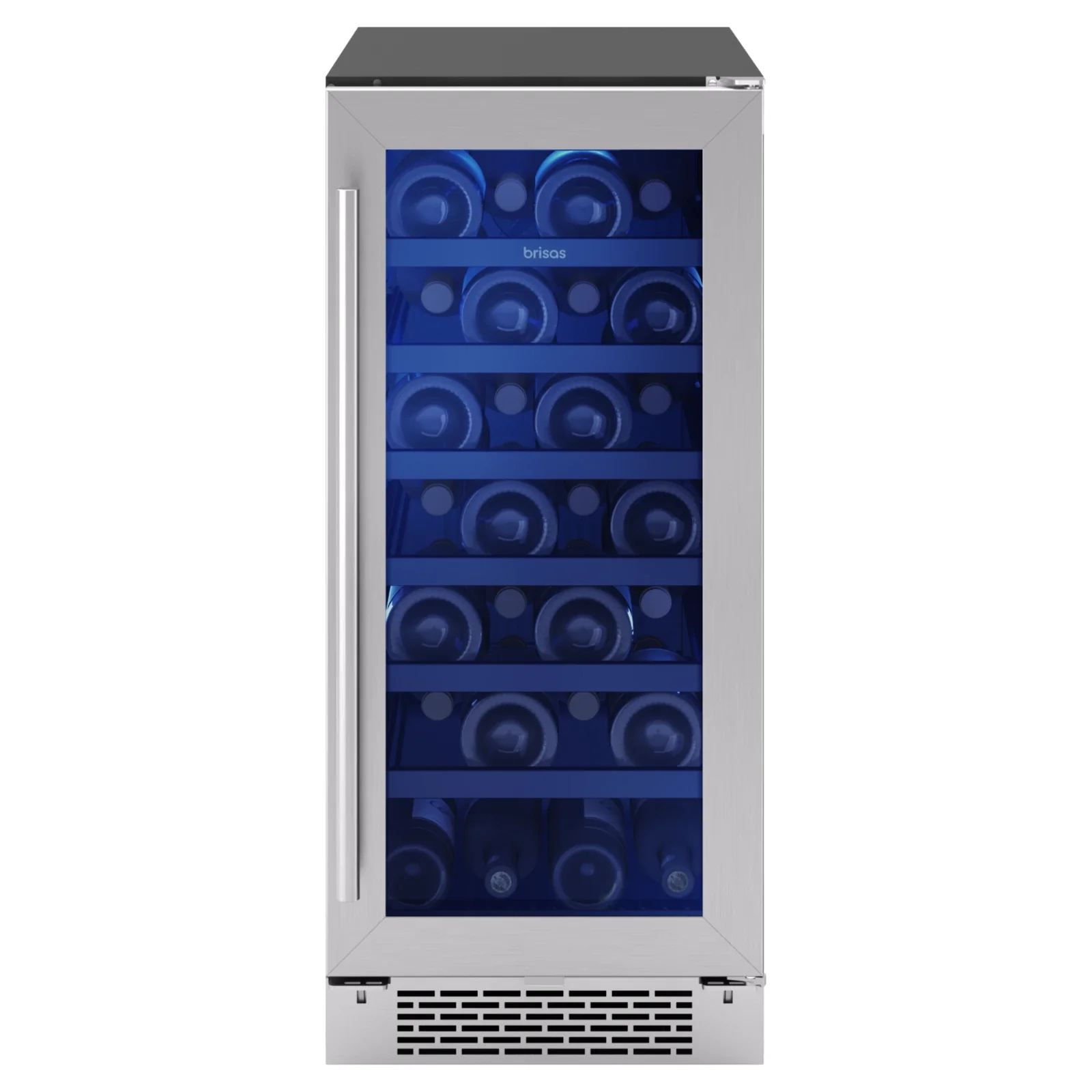 Brisas 15 in. 28 Bottle Single Zone Wine Cooler in Stainless Steel (BWN15C01AG)