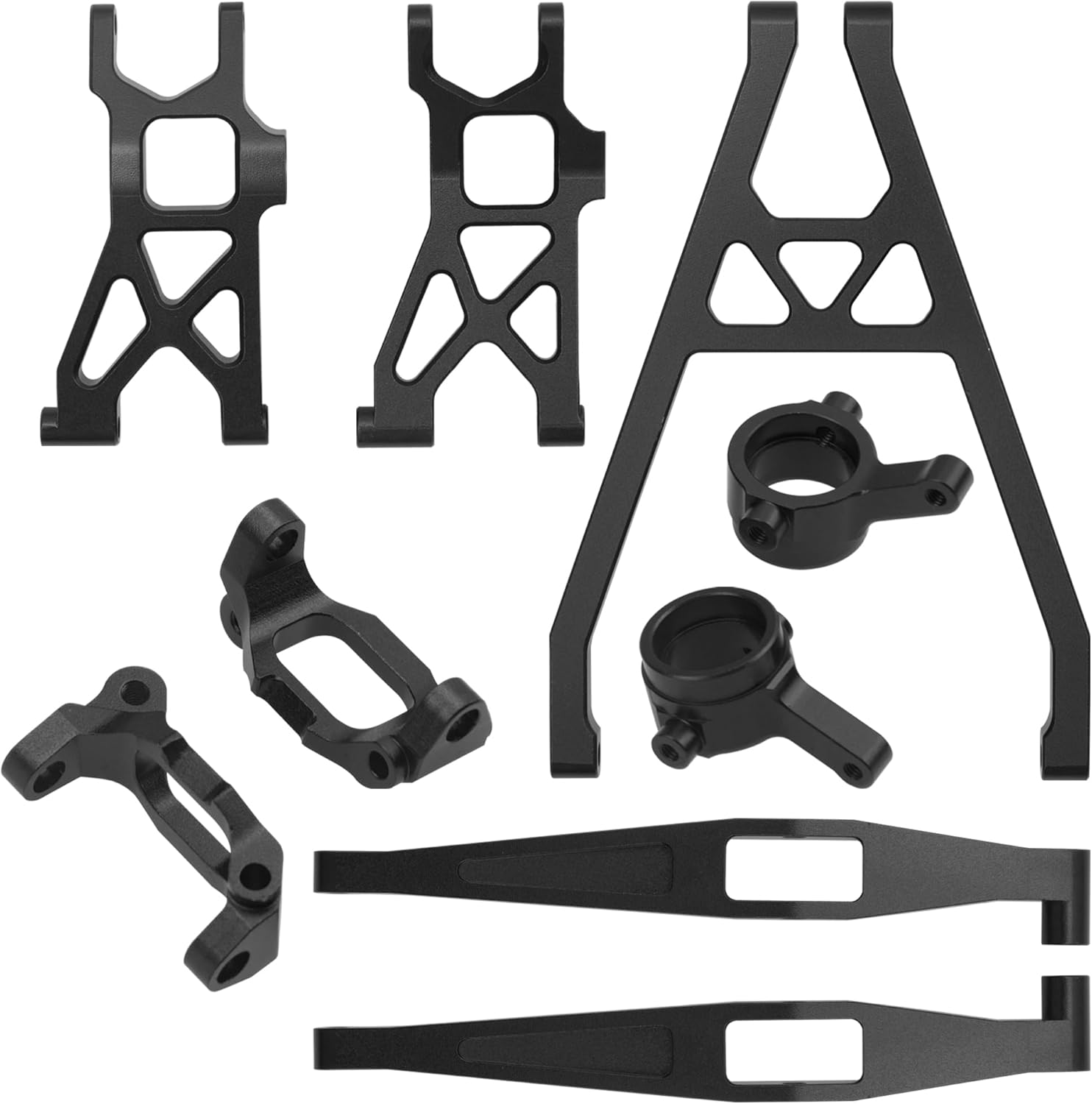 Metal C-Hubs, Front Control Arms & Rear Lower Arms & Rear Axle Support A Frame & Steering Knuckles Compatible with 1/18 Axial Yeti Jr RTR RC Car Upgrade Part (Black)