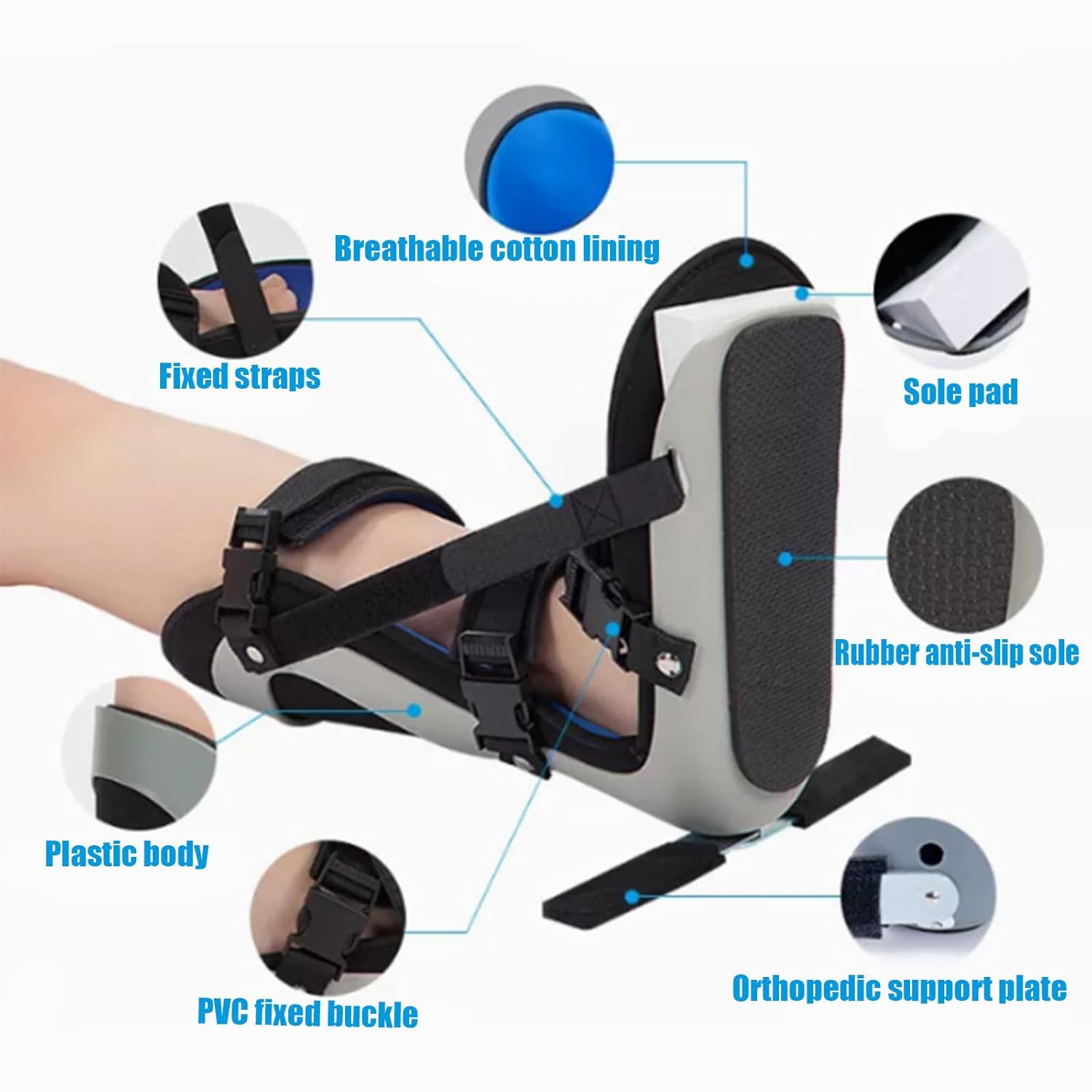 HUANGJUN Adjustable Plantar Fasciitis Night Foot Splint Achilles Tendonitis Brace for Fascia, Tendon And Postoperative Recovery for Men And Women,B,M
