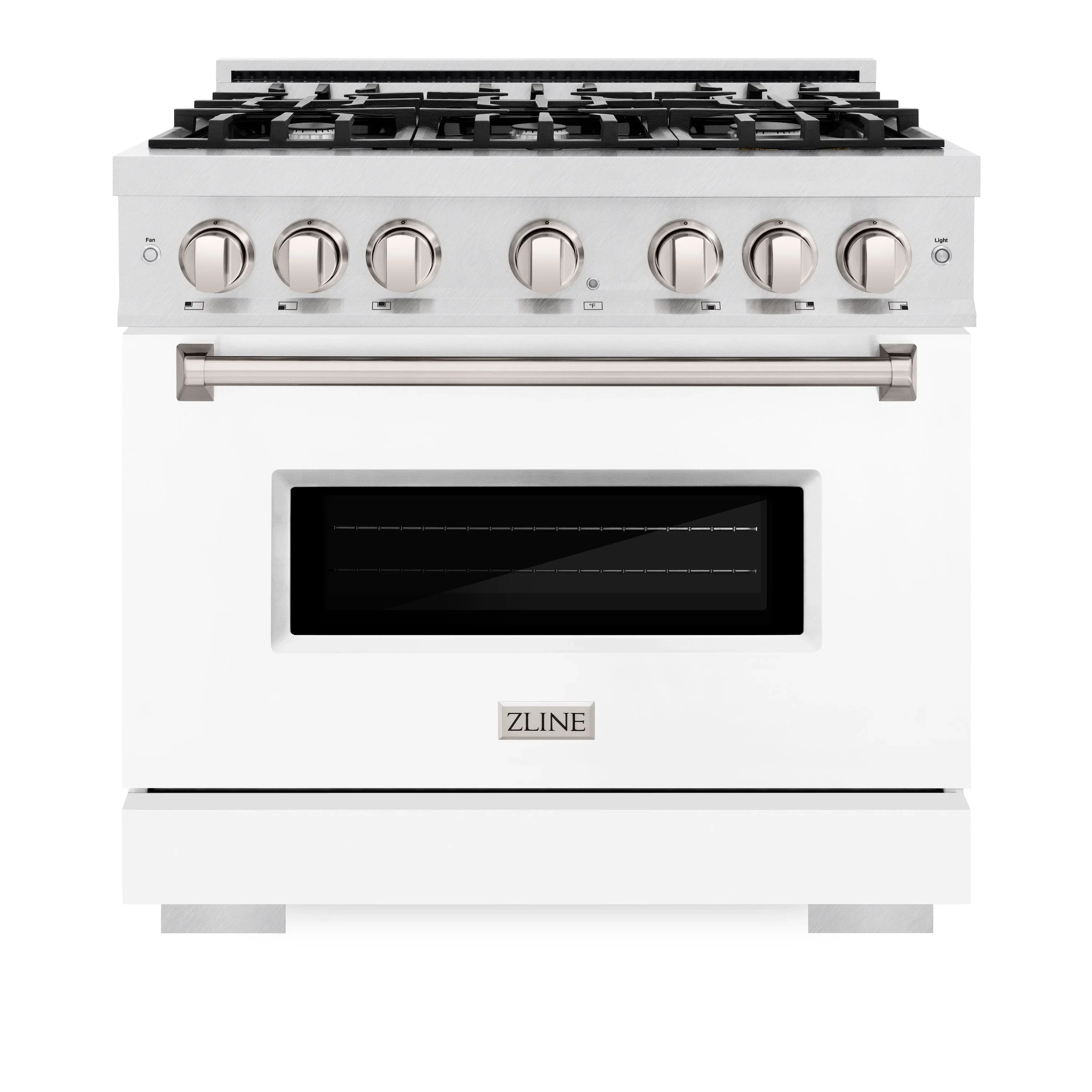 ZLINE Autograph Edition 36-Inch Classic Series Gas Range in Satin Stainless Steel with White Matte (CGRS-WM-36)