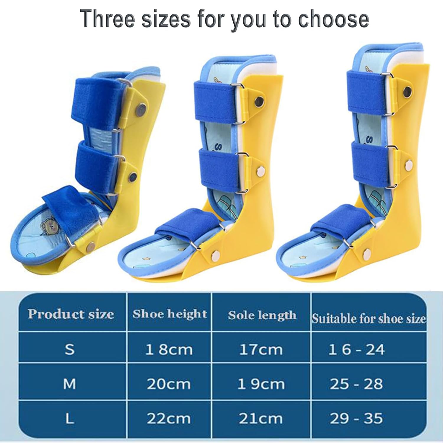 SFKLYU Kids Ankle Foot Orthosis AFO Drop Foot Brace Children AFO Night Splint Walking Sleeping Othopedic Drop Foot Support,Left+right,S