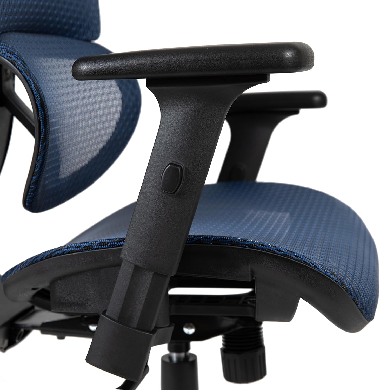 Flash Furniture LO Ergonomic Mesh Office Chair with 2-to-1 Synchro-Tilt, Adjustable Headrest, Lumbar Support, and Adjustable Pivot Arms in Blue