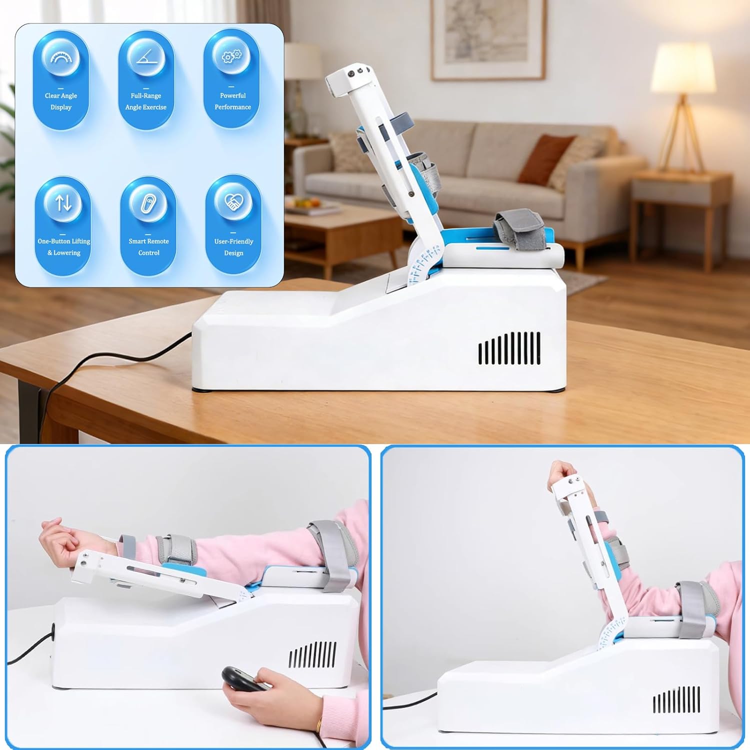 Electric Elbow Joint Rehabilitation Trainer, -5~145° Full-Angle Exercise, Brace Elbow Joint Rehabilitation Device, Arm Rehabilitation Device, Elbow and Arm Exerciser, for Home Use