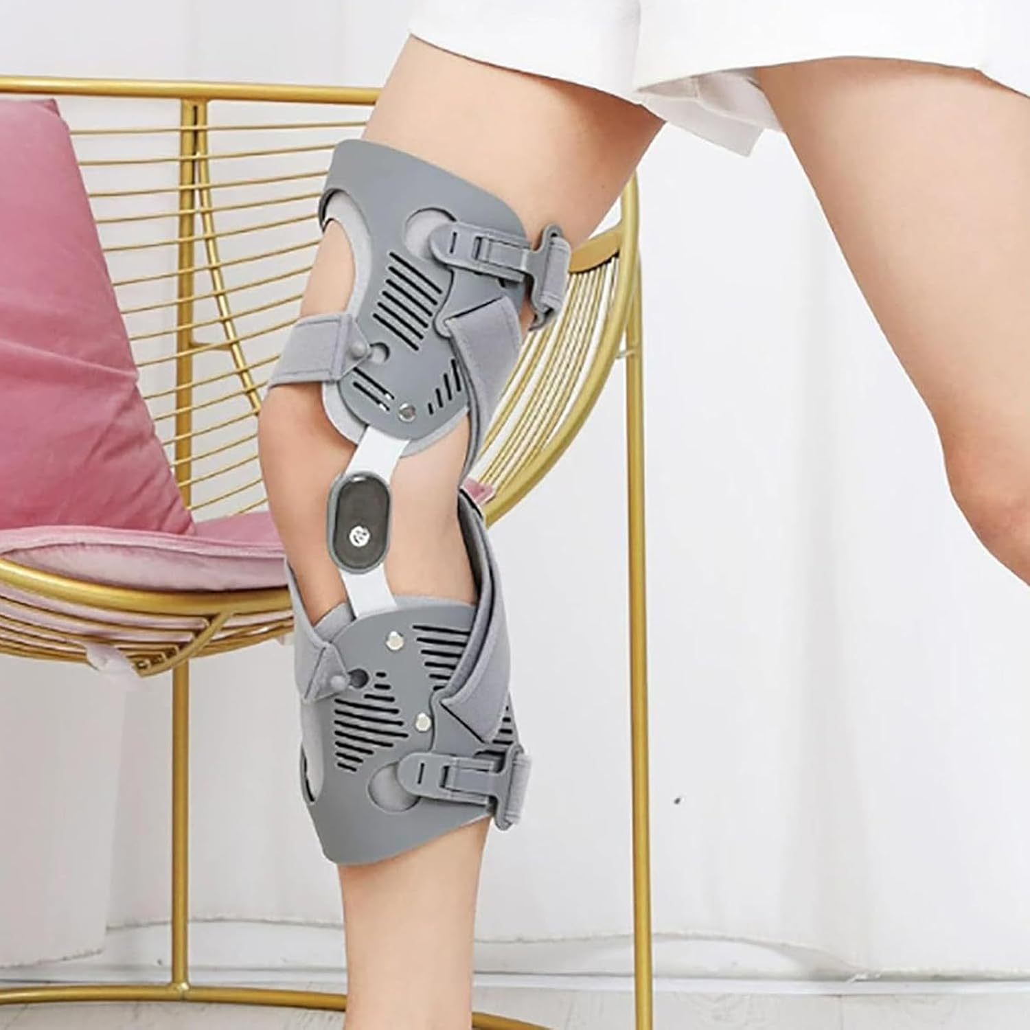 Knee Support Brace, Hinged Immobilizer, Flexible Adjustable Recovery Support for Orthopedic Rehab, Post Op, Meniscus Tear, Ligament, Sports Injuries, Arthritis, Pain Reli,Right-S